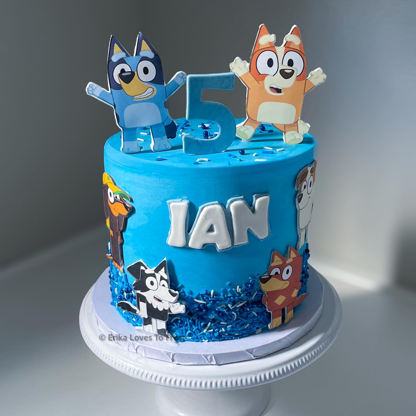 Bluey & Friends 💙🧸🌀🩵 #erikalovestofrost #blueycake #blueyandbingocake #hemetcakes #murrietacakes