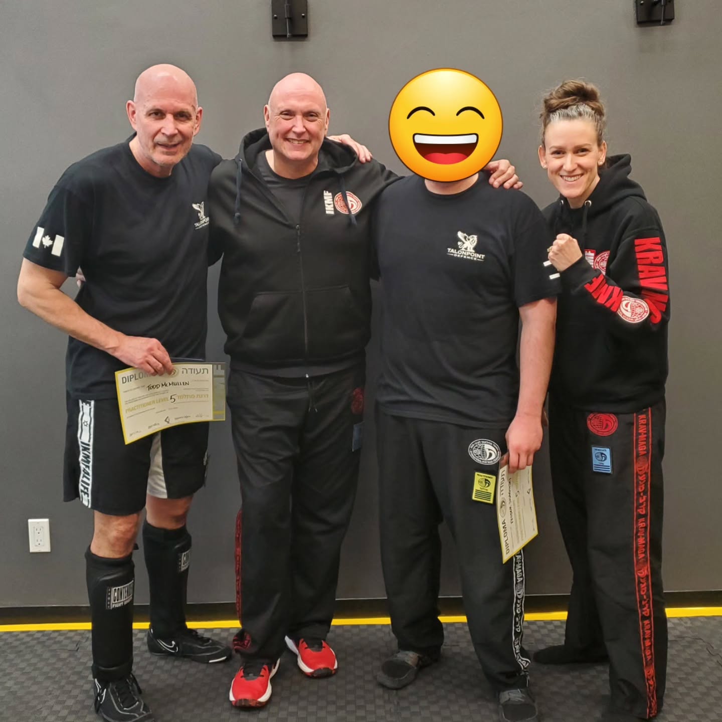 🥳 A huge congratulations to our two newest P5s!
Todd and Feo have worked very hard over the past while and passed their Practitioner 5 level in IKMF Krav Maga. They have been consistent, dedicated and excellent students asking many questions about why we do things. We are so proud of them!
Our whole instructor team came out to watch the exam and cheer them on, as is our tradition.
These two now get to join the Advanced class where we work on Graduate level technique!
#earnednevergiven #kravmaga #ikmffamily #ikmfcanada #contactcombat