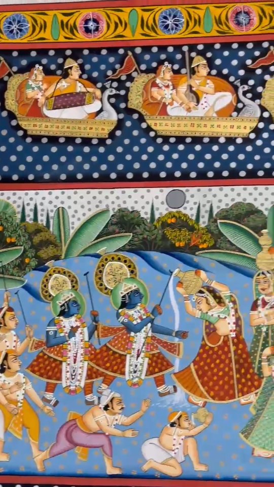 🌺✨ Exploring the Divine Beauty of Pichwai Painting with Vastu Harmony✨🌺
Dive into the enchanting world of **Pichwai painting**, a traditional Indian art form that beautifully narrates the tales of Lord Krishna. Originating from the vibrant city of Nathdwara, these intricate artworks are not just visual delights but spiritual expressions that resonate deeply with culture and devotion.
What makes this art even more special is its alignment with **Vastu Shastra**—the ancient Indian science of architecture. Each painting is meticulously crafted to enhance positive energy, bringing harmony and tranquility into our spaces. 🕉️
🎨 Details that Dazzle: The rich colors and detailed motifs not only evoke a sense of divinity but also amplify the flow of positive energies in homes.
🏡 A Touch of Vastu: Placing Pichwai art in the correct direction according to Vastu principles can elevate the spiritual atmosphere and promote a feeling of peace and abundance in your surroundings.
🌿✨ Let’s celebrate this magnificent fusion of art and architecture, connecting us to our roots while nourishing our souls!
🖌️ Are you ready to adorn your space with a touch of tradition and positive energy?
DM us or contact us at +919266886221
#PichwaiPainting #IndianArt #Vastu #ArtAndCulture #Tradition HomeDecor SpiritualArt