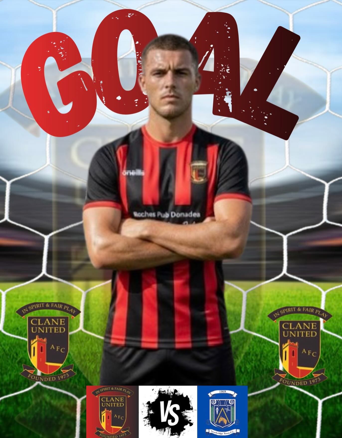 Jamie Corcoran with a worldie to put Clane United Football Club back in the lead