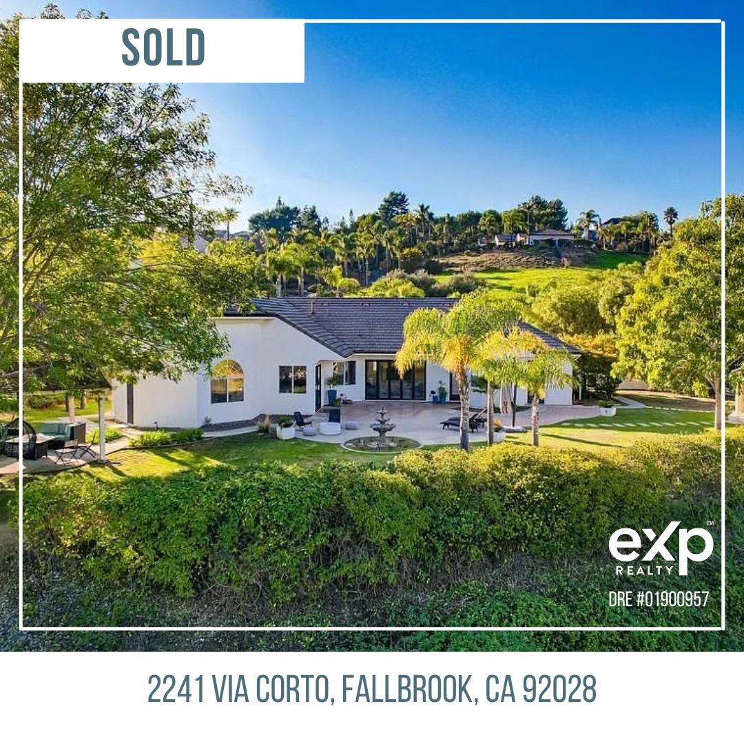This property is officially sold!
This 2.35-acre estate offers a sense of peace that’s increasingly rare in Fallbrook, CA.
Randy Zimnoch and Jessica Appley are grateful to represent the seller of this property.
Reach out to us if you need a great team to guide you with buying or selling your home.
#exprealty #exprealtyproud #ONEexp #eXpsuccess