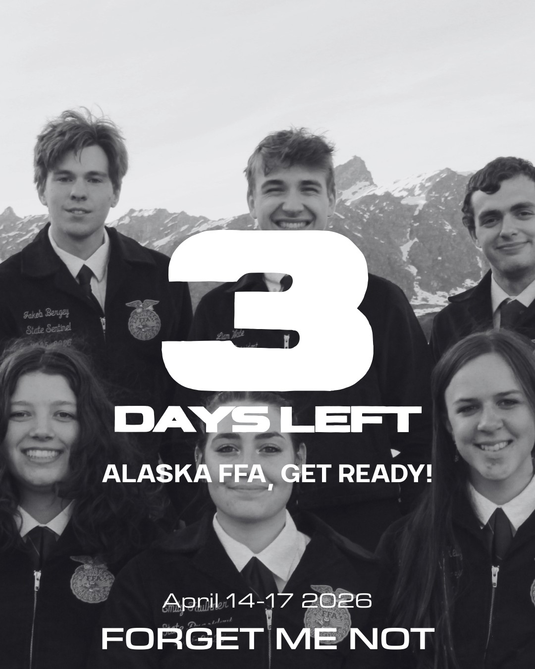 3 Days until the commencement of the 50th Annual Alaska FFA State Convention! Let's get ready Alaska FFA! #AlaskaFFA #FFA #StateConvention