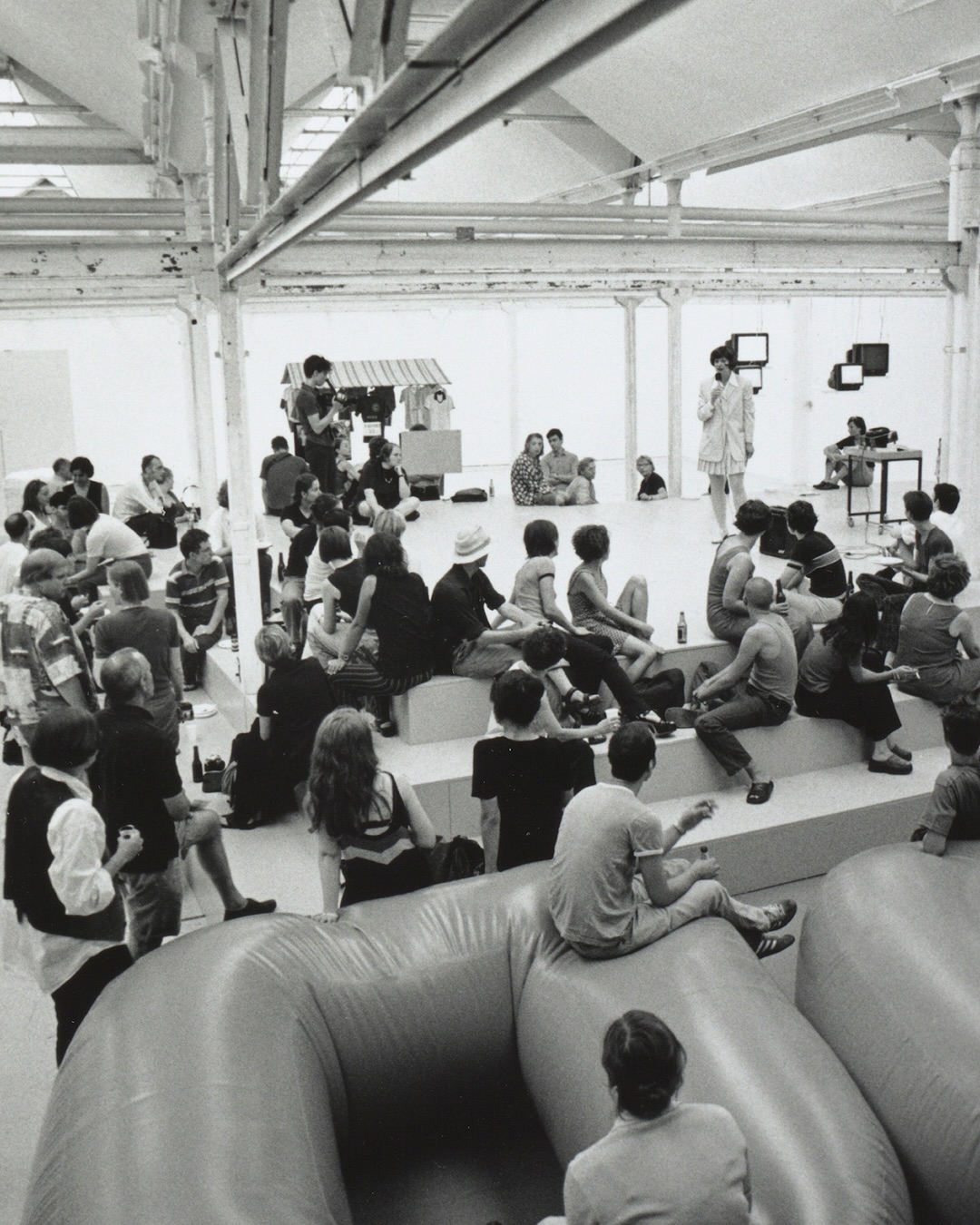 Loving Shedhalle—Resonance. 40 Years of Shedhalle Zurich
Zurich’s Shedhalle is a space for process-based art on the city’s lakeshore. It was originally part of a former textile mill that was converted first into an assembly plant for telephones and radios, and in the early 1980s into a campus known as the Rote Fabrik (the red factory), hosting a theater and concert hall, a restaurant and bar, studios for visual and performing artists, and art spaces. Since its inception in 1985, the Shedhalle has been a place where independent artists, communities, and activists come together and work. New exhibition formats, as well as artistic practices and forms of knowledge generation, have evolved here, often ahead of their time. They reflect different emancipatory and socio-critical concerns of their respective times.
Loving Shedhalle marks the venue’s 40th anniversary. It reflects on its history, artistic and curatorial strategies, and social resonance chambers, and explores the concerns negotiated here over all these years.
***
Edited by Michael Hiltbrunner, Carla Peca and Lucie Tuma
@michael_hilt_brunner @shedhalle_archives @lucie.tuma @carlacatinka @shedhalle
Book design by Studio Yukiko
@studio_yukiko
Printed by gugler* DruckSinn
@gugler_kommunikationshaus
#scheideggerspiess #shedhallezürich #independentexhibitionspace #queerexhibitionhistories #experimental