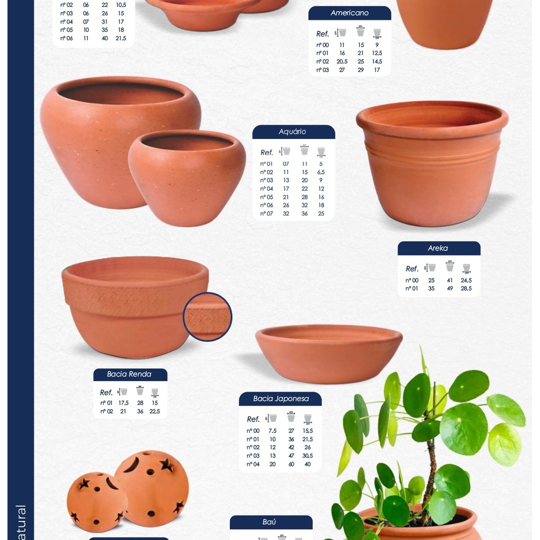 Vasos de barro vários modelos e tamanhos