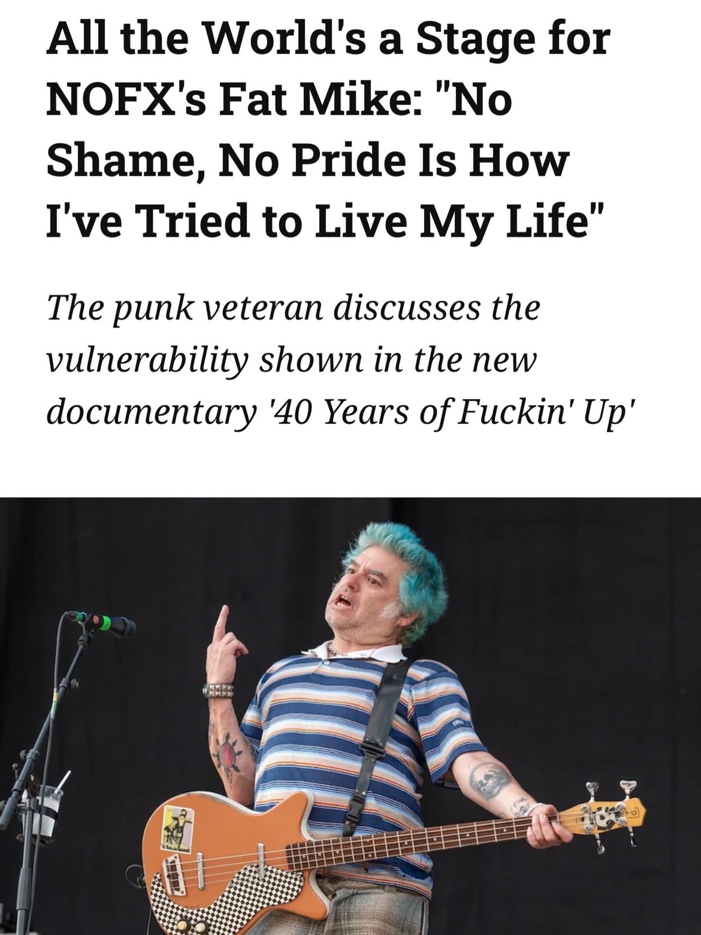 @exclaimdotca did an interview with @fatmikedude about @40yearsoffuckinup !
Check it out here: https://exclaim.ca/music/article/all-the-world-s-a-stage-for-fat-mike-no-shame-all-pride-is-how-i-ve-tried-to-live-my-life