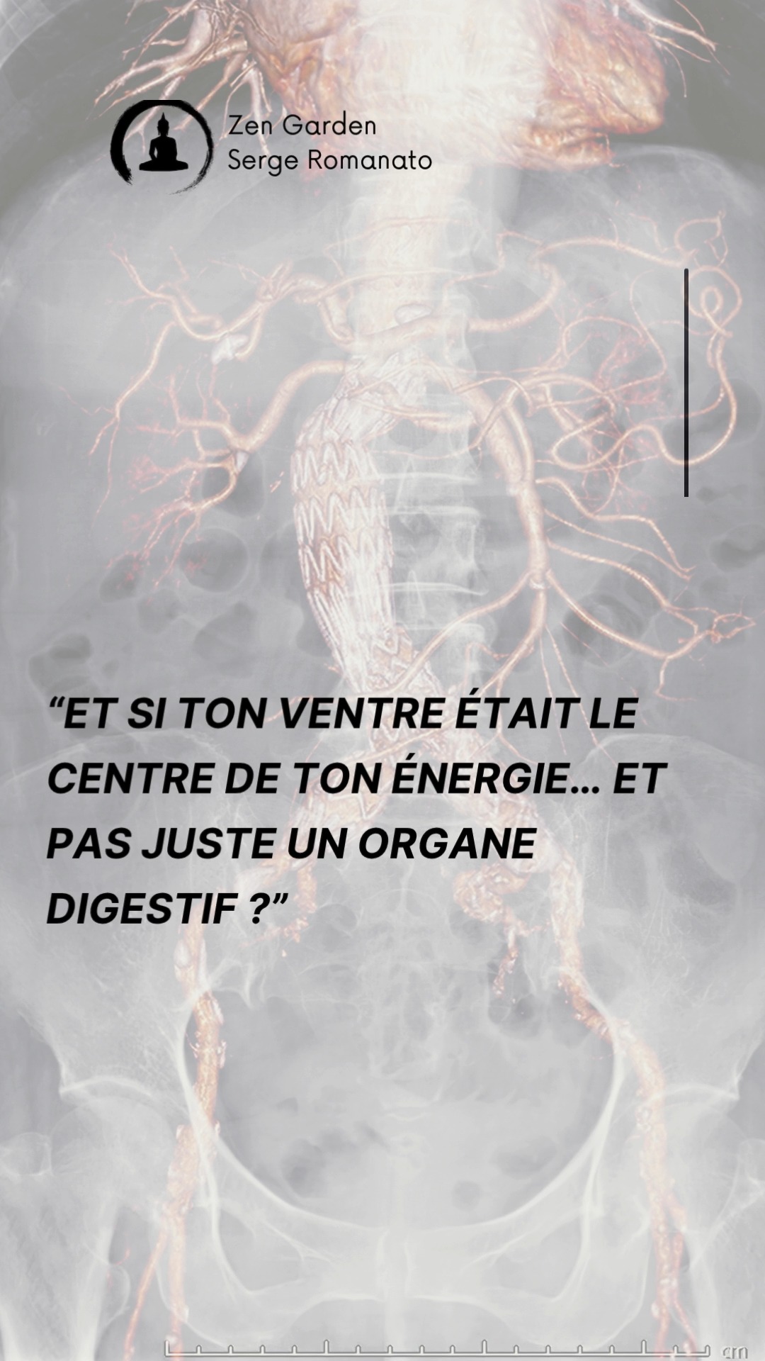 “Et si ton ventre était le centre de ton énergie… et pas juste un organe digestif ?”
“Le mésentère est un organe continu qui relie les intestins, les vaisseaux, les nerfs et les fascias. C’est un axe central de circulation mécanique et liquidienne dans le corps.”
“En médecine chinoise, cela correspond au San Jiao : le système qui fait circuler le Qi et les liquides entre le haut, le centre et le bas.”
“Ton ventre n’est pas un contenu. C’est un carrefour. Un lieu où la vie circule, se transforme… ou se bloque.”
🛠️ Pratique (démonstration simple avec les mains sur le ventre)�“Pose tes mains sur ton ventre. Respire lentement. Relâche profondément.
Si c’est tendu, dur, bloqué…alors ton centre ne circule plus.”
“Libérer le ventre, c’est libérer tout le système.
C’est là que commence la vraie circulation.”
�#medecinechinoise #fascia #qigong #sanjiao #ventre #santéglobale #respiration #corpsetesprit #acupuncture #zen_garden