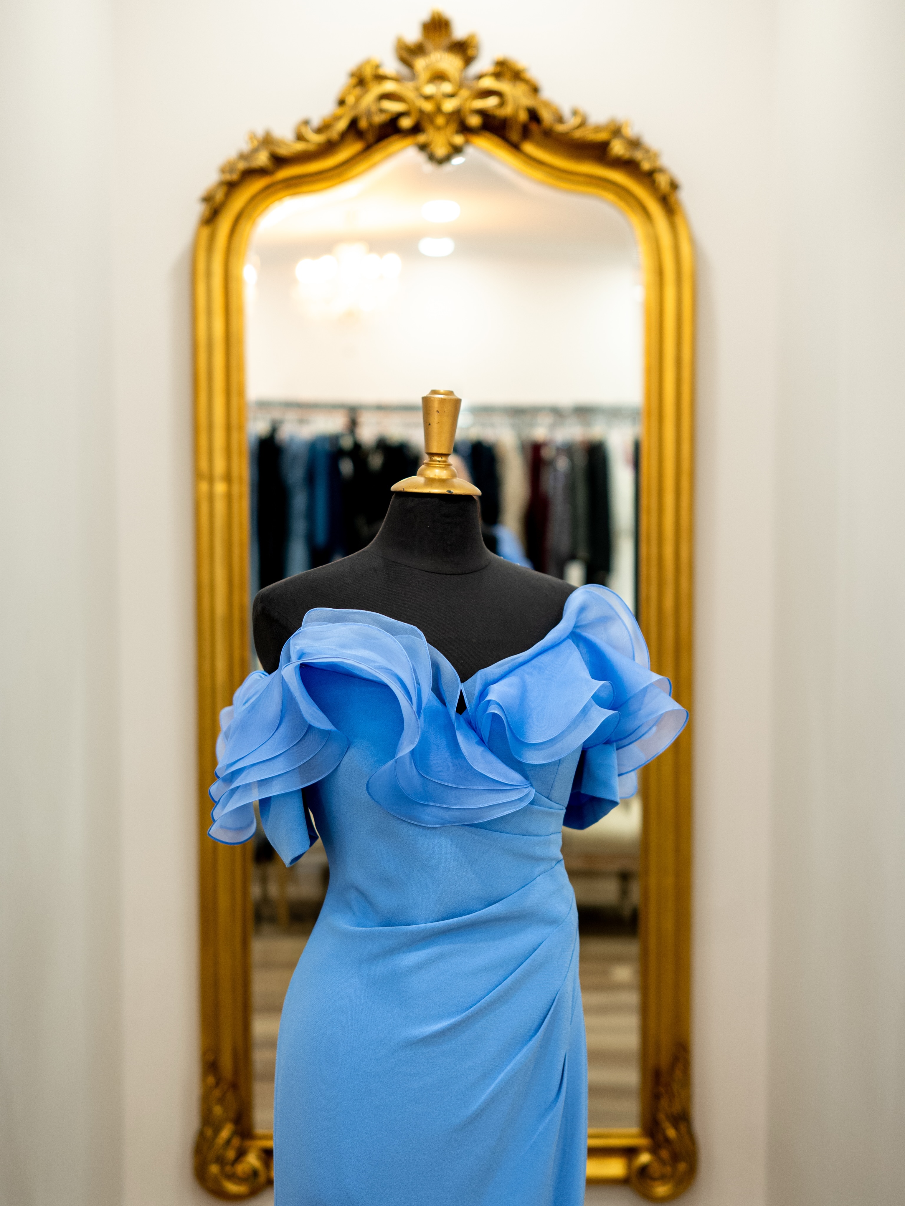 Blue never looked so elegant 💙✨ Find bridal, bridesmaids, Mother of the Bride, Mother of the Groom, and social occasion styles all in one place. Come see us!