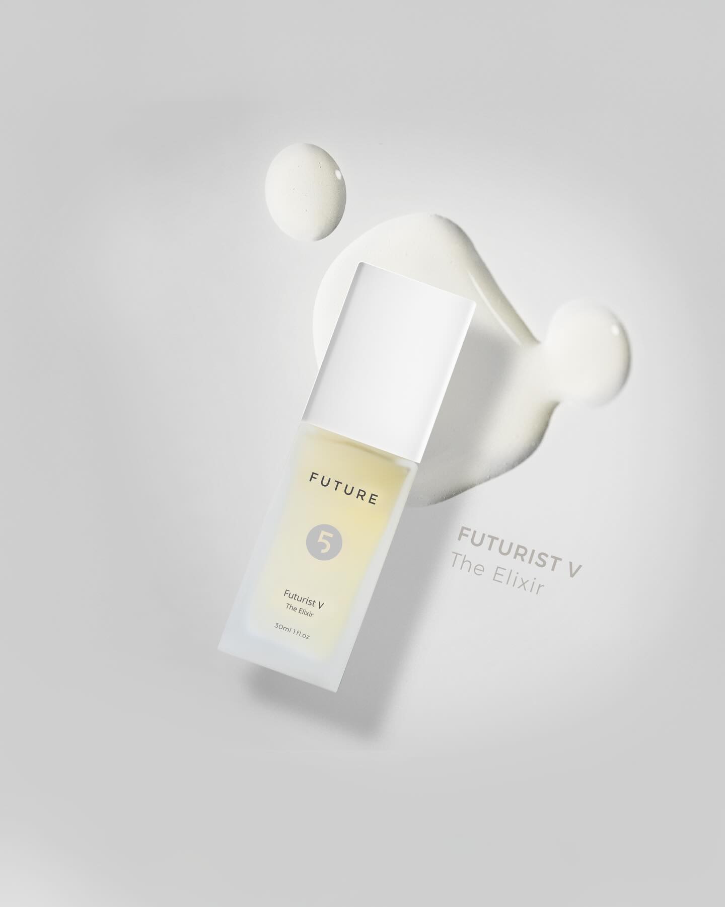 FUTURIST V – The Elixir, crafted from a sacred blend of hero ingredients, is both the heart and the complement of your daily skincare rituals.
The ultimate all-in-one solution for skin longevity, this formula serves as both a potent serum in your skincare routine and a standalone treatment, designed to provide your skin with
everything it desires.
- Gently pat FUTURIST V into your skin to preserve its unique qualities.
- Apply on tenderly dampened skin, whether by one of our Floral Lotion toners or
hydration-rich serum, allowing this elixir to reach its full potential.
- Feel its rich texture melts into the skin upon contact, leaving no residue or heaviness.
- Complete your ritual with a layer of your favorite cream
Prepare to enjoy the skin you deserve!
#FutureThe5Elements #TheFiveElementsOfBalance #FutureSkinRitual #CraftedForSkinFuture #TheCircleOfThe5Elements