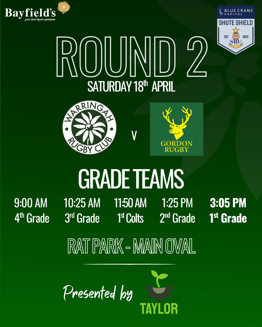 Here we go! We are back at Rat Park for the 2026 @bluecranecapital @shuteshield. We take on Gordon 🦌 @gordonrugby in Round 2 presented by @taylorconsultingengineersdy. Season memberships available head to our website and collect Saturday! #SaturdayIsRatsDay