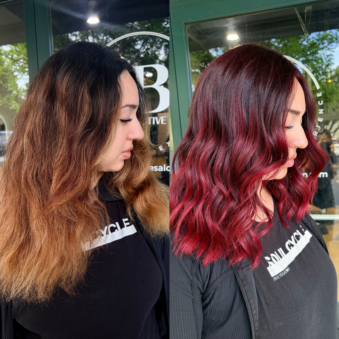Take a look at this amazing transformation! This style showcases a breathtaking blend of vibrant reds, celebrating change and expressing individuality!
@hbcollectivesalon