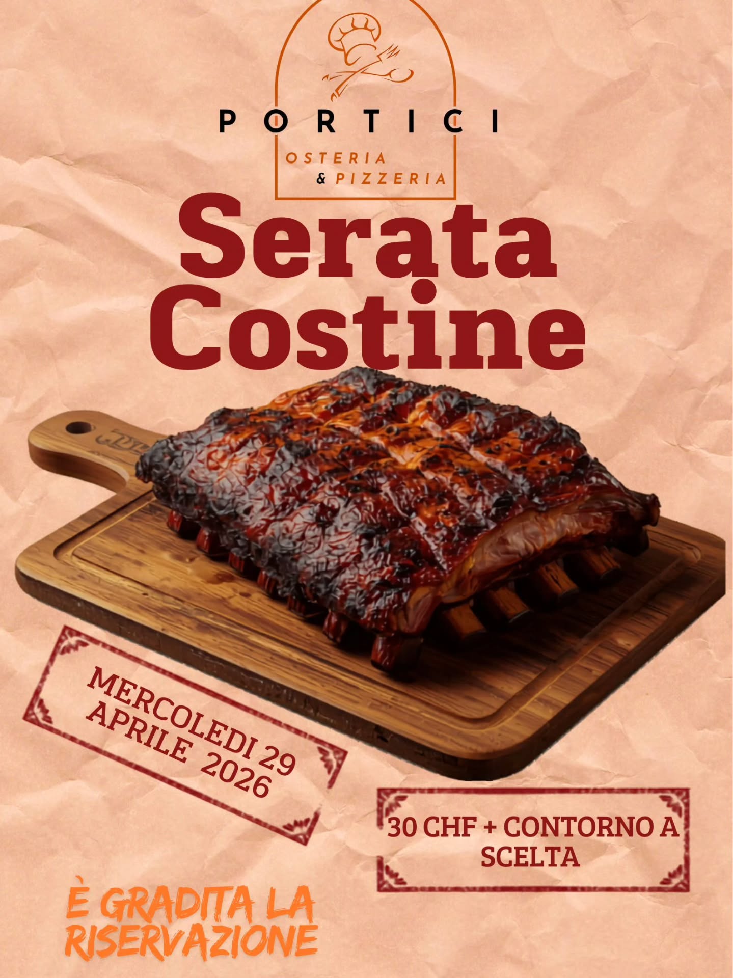 Non perderti la serata dedicata alle costine! Morbide, succulente e dal sapore unico che mette d'accordo grandi e piccini ! #bellinzona #foodporn #ticino #meatlove