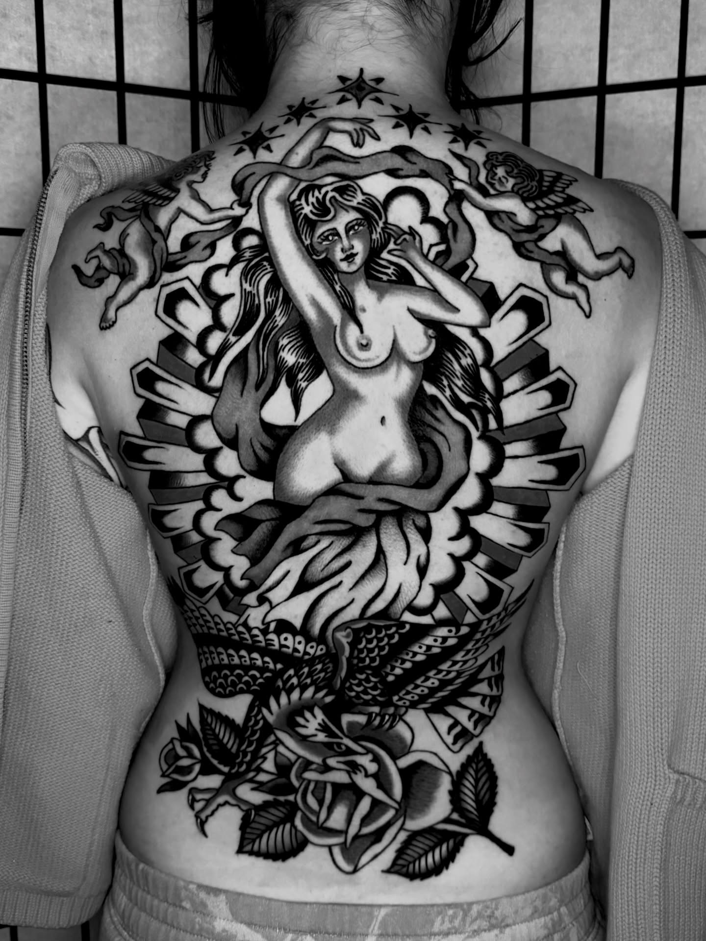 7 hour backpiece done in 3 sessions. Thanks Karen! @travelertattoo_asheville #asheville #ashevilletattoo #ashevilletattooartist #northcarolina #northcarolinatattoo made @topmarktattoo