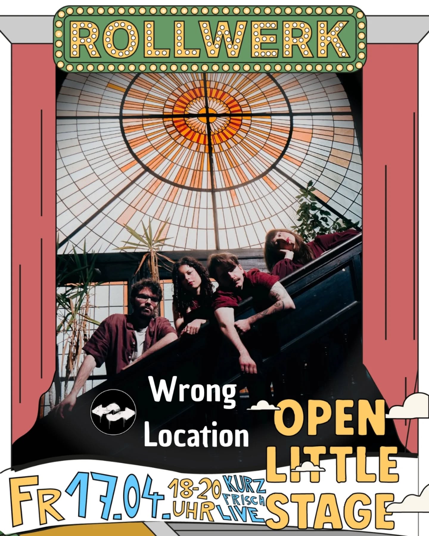 OpenLittleStage - Wrong Location live✨️
"Wrong Location" (@wronglocationband ) mag vielleicht wie ein Navigationsfehler klingen, doch wer die Band schon einmal live gesehen hat, weiß: Die vier sind genau am richtigen Ort! Sie verbinden Alternative Rock mit Emo- und Pop-Punk-Einflüssen. Laut, emotional und immer nah am Publikum. 2025 erschien das erste Album "Felt Like Home", mit dem sie ihren Stil weiter schärfen und etablieren.
📍 Rollwerk Rüsselsheim
🕘 Einlass ab 18 Uhr | Beginn 18:30 Uhr
🎫 Eintritt frei - Austrittskasse
Kommt vorbei, supportet die Newcomer und erlebt mit uns einen energiegeladenen Abend auf der OpenLittleStage!:)