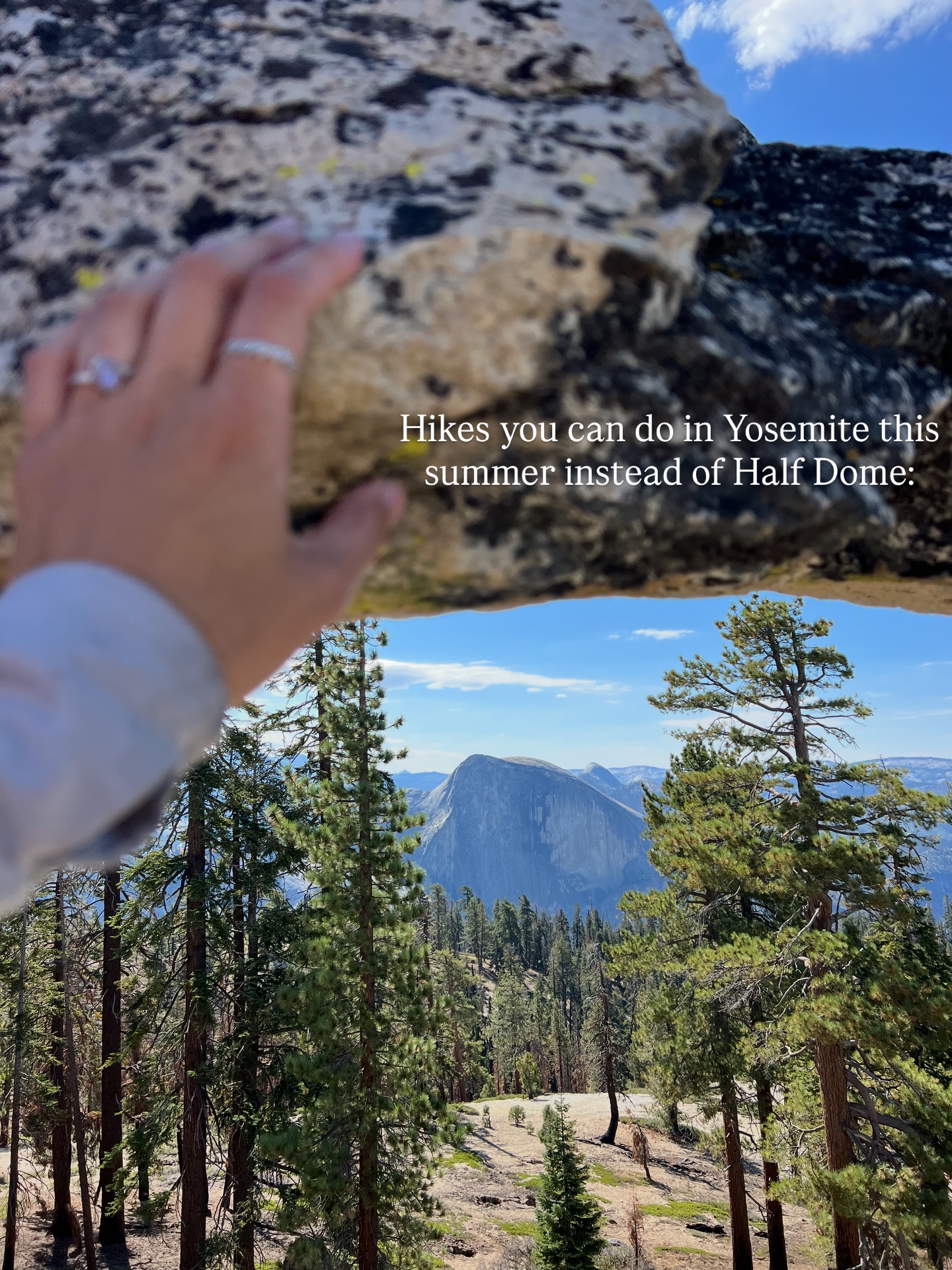 Didn't get a half dome permit this year? Join the club👀 The good news is Yosemite has plenty of other beautiful trails that are just as good, if not better!
I'll be sharing some of my favorite day hikes in the park over the next couple weeks. Next up, North Dome🌀🪨
📍North Dome 7,546ft
Distance: 10.2 miles
Elevation: 2,132ft gain
At 7,546 ft North Dome sits below Half Dome and is right in front of it for some of the most incredible views of the iconic rock in the park. The hike to north dome is sun exposed but has views of Yosemite valley most of the way! You can spot other popular peaks like Clouds Rest, Glacier Point, El Capitan, and more... This trail is also home to the parks only natural granite arch. Please respect this special feature of the park if you're ever lucky enough to experience it!
Remember to recreate responsibly and leave no trace🤍🌎
#yosemite #hiking #halfdome #hike #summer