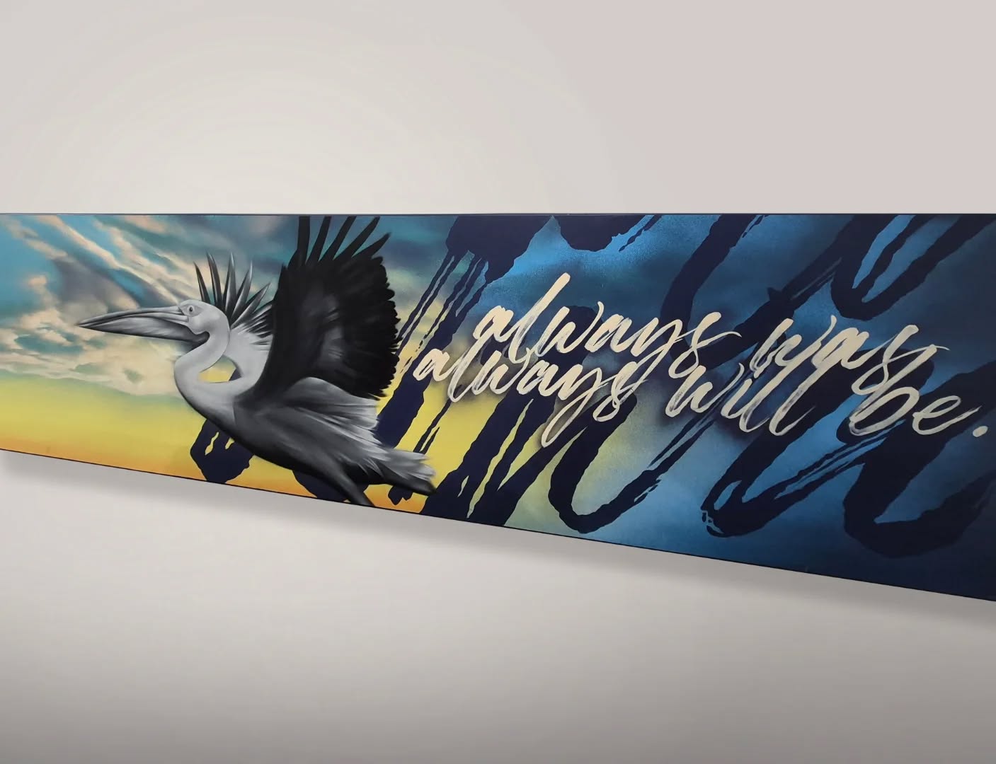 "Always was, always will be."
A fun one for the legends at MYH Christies Beach. For their clinic to make youth feel comfortable and welcome. 🌞
It doesn't look it here but this painting is 4 metres long! 🤘🏽
Aerosol and acrylic on board. 2026.
#trvisualarts #painting #aboriginalart #painter
