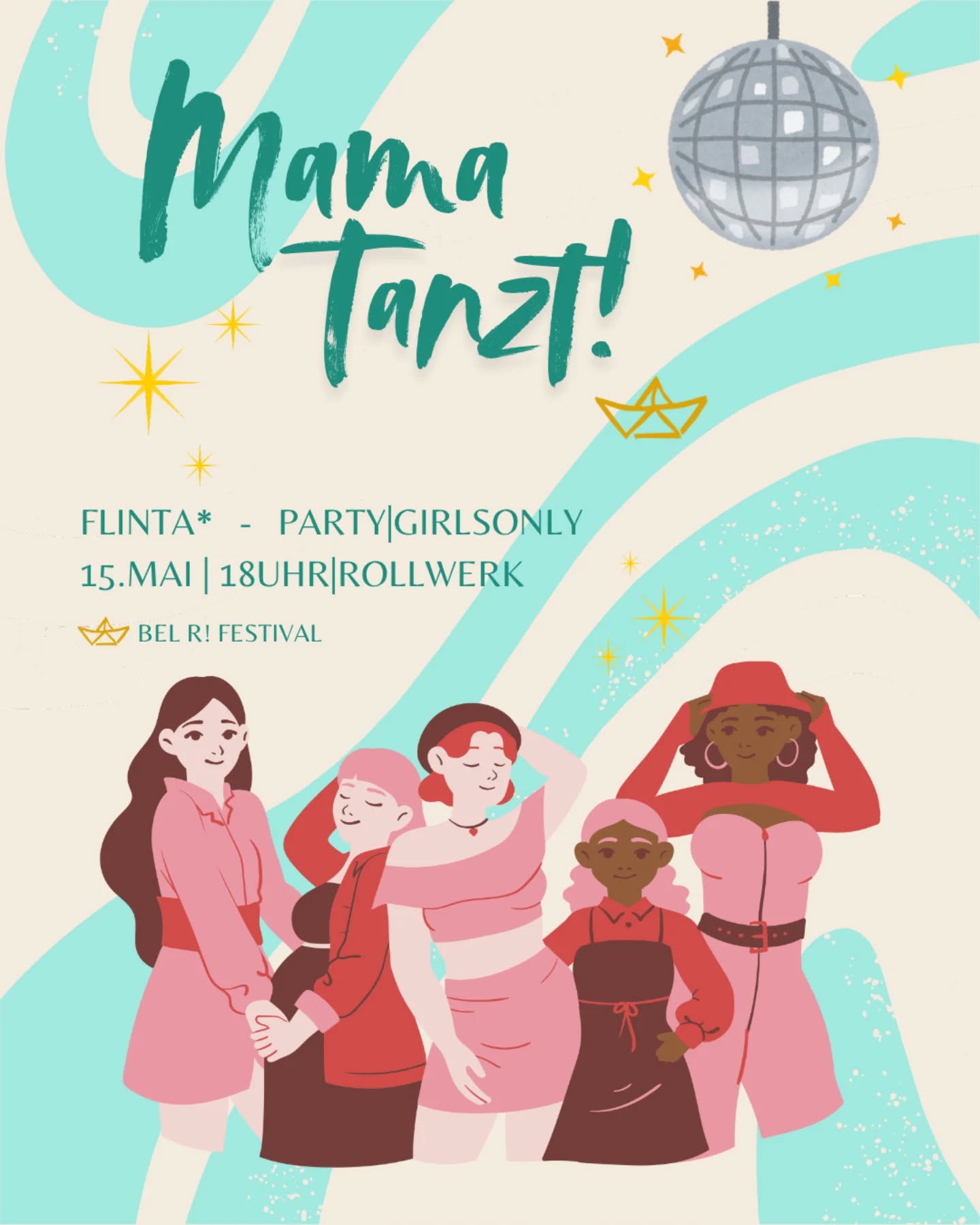 💃 Mama tanzt! – 15.05. im Rollwerk 💃
Im Rahmen des Bel-Air-Festivals heißt es: Bühne frei für euch!
„Mama tanzt!“ ist unsere Party für alle FLINTA*-Personen – egal ob Mama, Tochter, Oma oder einfach du. 💖
Wir starten entspannt ab 18 Uhr mit loungigen Sounds, bevor es später auf dem Skatehallen-Floor richtig abgeht. 🎶🔥
Freut euch auf eine ausgelassene, sichere und energiegeladene Atmosphäre – nur unter euch!
✨ Gemeinsam tanzen, lachen und den Alltag hinter sich lassen
✨ Von chillig bis tanzbar – alles dabei
✨ Eintritt kostenlos
📍 Rollwerk
🕕 Start: 18 Uhr
Schnappt euch eure Freundinnen und kommt vorbei – wir freuen uns auf einen unvergesslichen Abend mit euch!
#MamaTanzt #FLINTA #BelAirFestival #Rollwerk #GirlsNight Dance