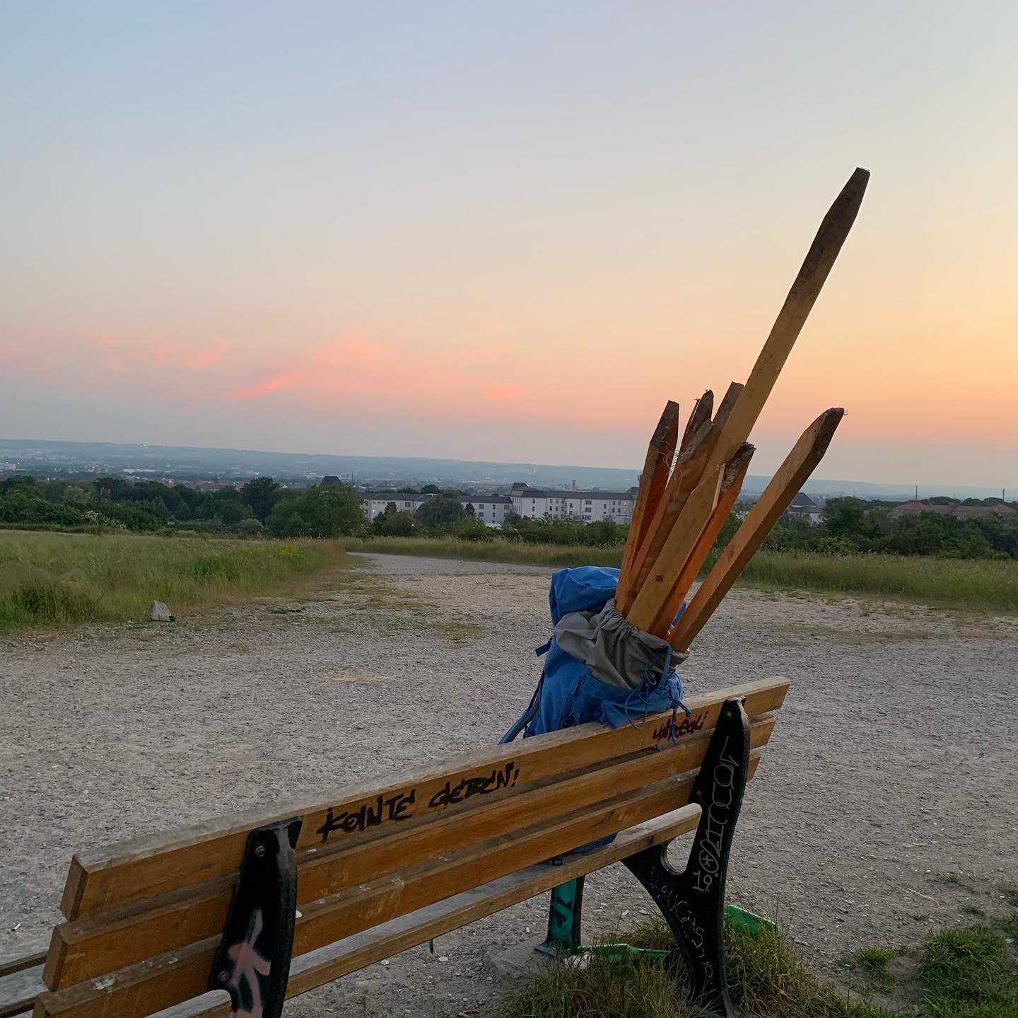 Ein lauer Sommerabend auf dem Heller – Bilder in ihrer Kitschigkeit abnehmend.
Das war’s auch schon mit dem Interkulturellen Tag der StadtNatur. Die Bilder hier entstanden bei der Nachbereitung (dem einsammeln aller Schilder).
Gemeinsam mit dem KGV Hellersiedlung Nordhöhe e.V. hatten wir eine spannende Audio-Tour entwickelt. Die ist, genau wie viele andere Infos, auch weiterhin online verfügbar (Link in Bio).
1 /// Sanierte Deponie Proschhübelstraße/Hellerblick
2 /// Plateau Trümmerberg/Halde I/Giftmülldeponie
3 /// Blick in die ehemalige Schussbahn des Militärübungsplatzes Heller
4 /// Sandgrube
5 /// einstiger Aussichtspunkt Hellerberg
6 /// Weg nach Rähnitz
7 /// am Augustusweg