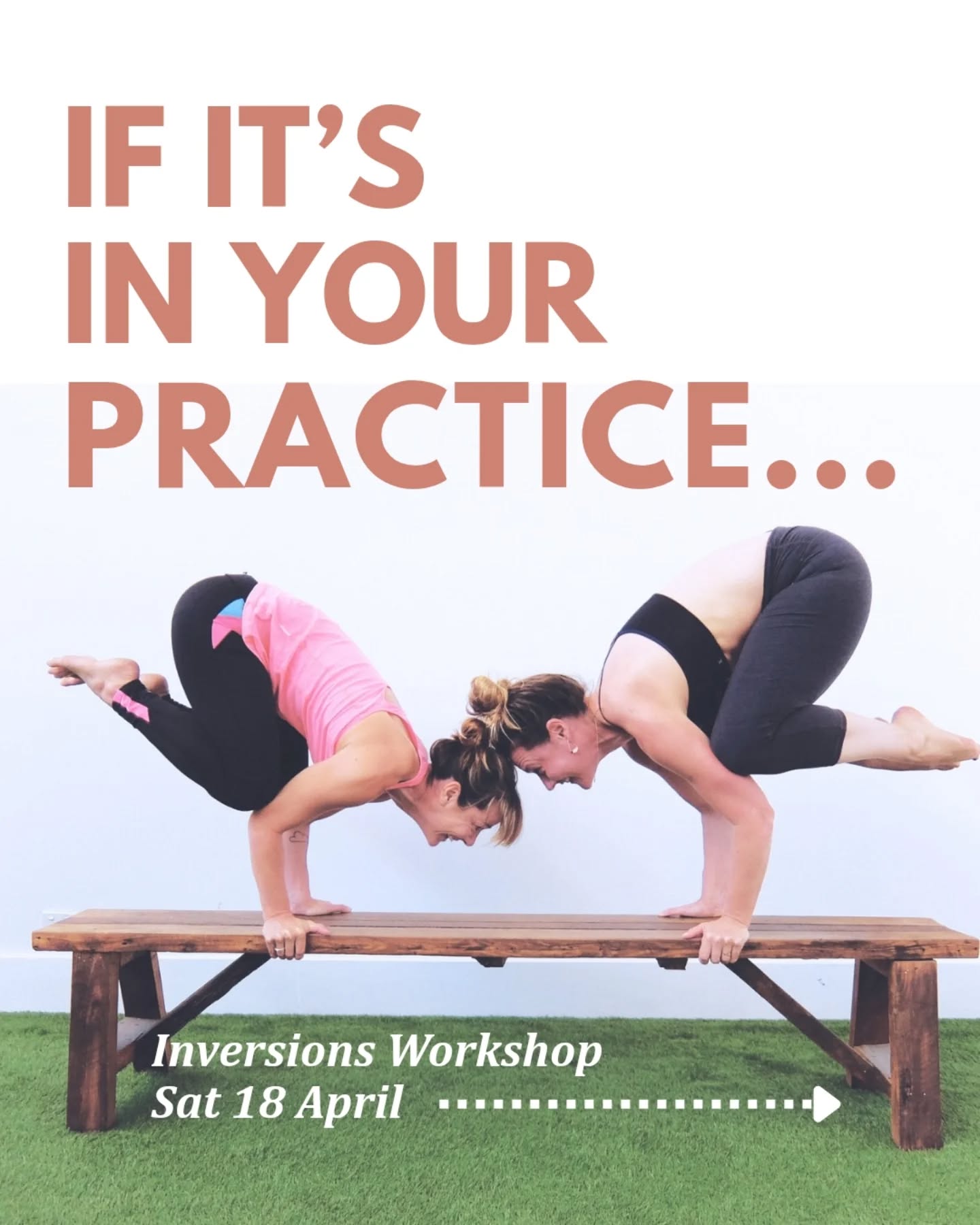 Got plans tomorrow?
You do now. 🤗
Join Grace Wye for a fun, hands-on (as in, you ON your hands 😄) workshop exploring arm balances and inversions.
Get the building blocks to some of these seemingly elusive poses.
Suitable for all levels, including those with a fear of getting upside down. We'll start where you're at and play together with what's possible.
2 - 4pm Sat 18 April ✨️ that's tomorrow!✨️
at our Brunny studio
Book via the Eve app or at
evestudio.com.au