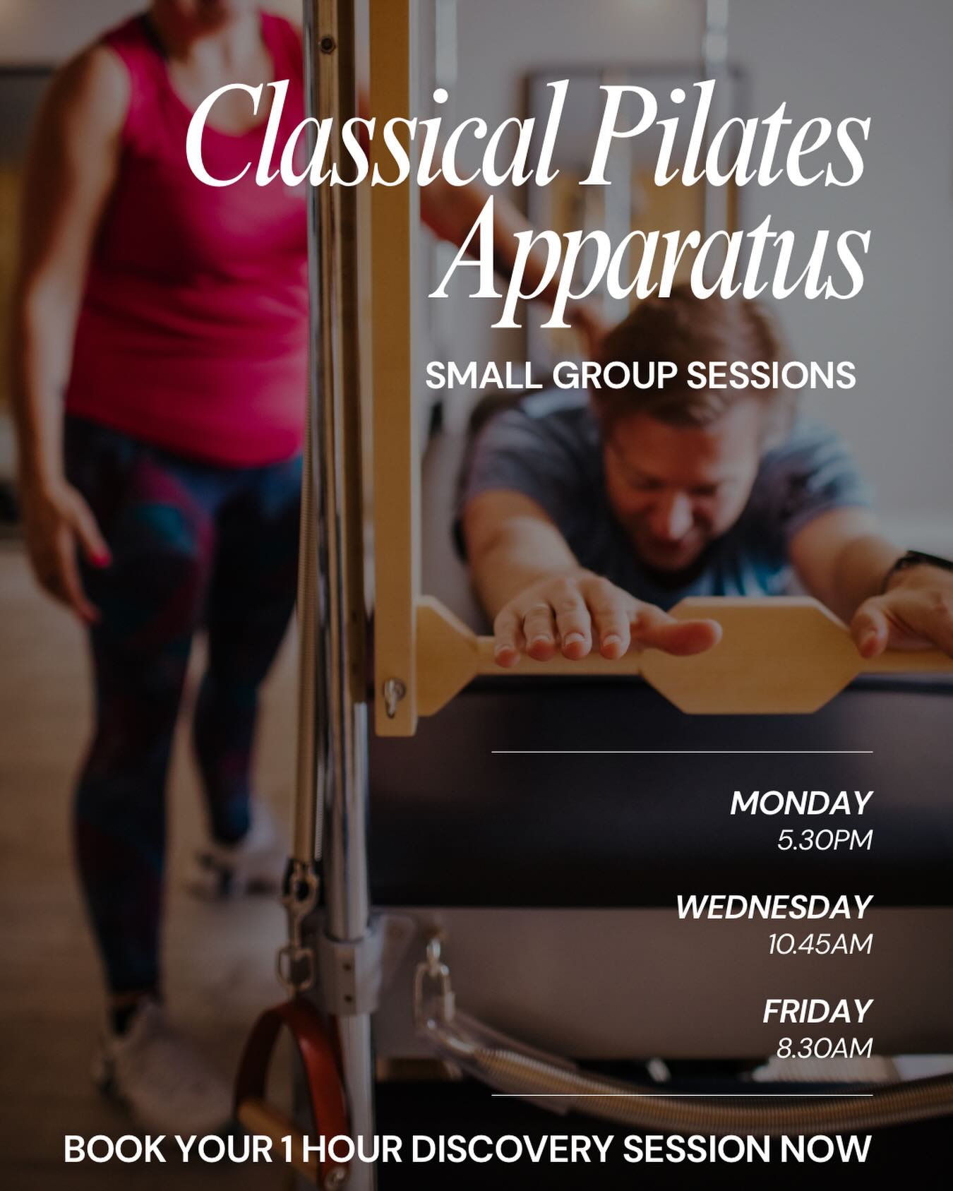 CLASSICAL PILATES APPARATUS SESSIONS
From the Reformer to Cadillac, Wunda Chair to Ped-o-Pull and the barrels. Each one brings their own thing to the table and together they make a hell of a team.
Learn the basics of the Classical Pilates Apparatus in my 1 hour discovery sessions. Giving you all the tools you need to join my Small Group PT Classical Pilates Apparatus sessions!
Next session: Sat 25th April 10.45am
£30 non members/£20 members
ONLY 2 SPACES LEFT!
Book your space now and start your journey to a stronger, leaner and more toned body!
Go to www.stephhammondpilates.com/coursesandworkshops or follow the link in my bio!