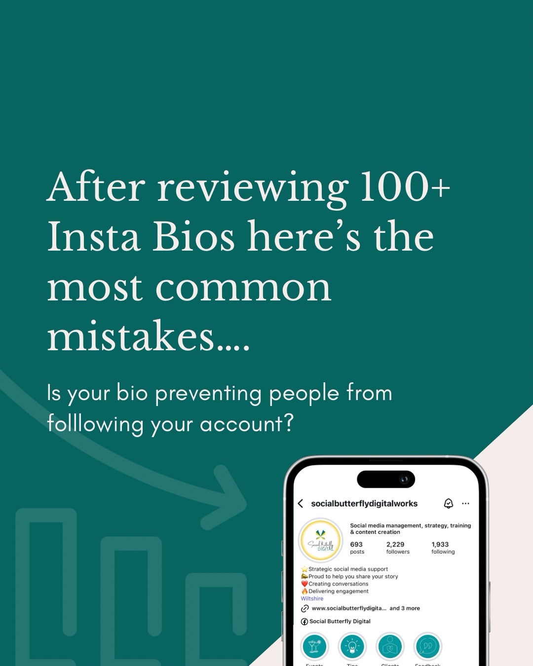 You’re getting the views but not the follows… your bio could be the problem!
Think about it … most of us want to know the details before we join the party.
If your bio isn’t inviting or clear, I won’t know if your account is for me.
Save this for later… or if you’d like help with optimising your account get in touch!
#socialmediamarketing #socialmediaagencyuk #socialmediaforbusiness