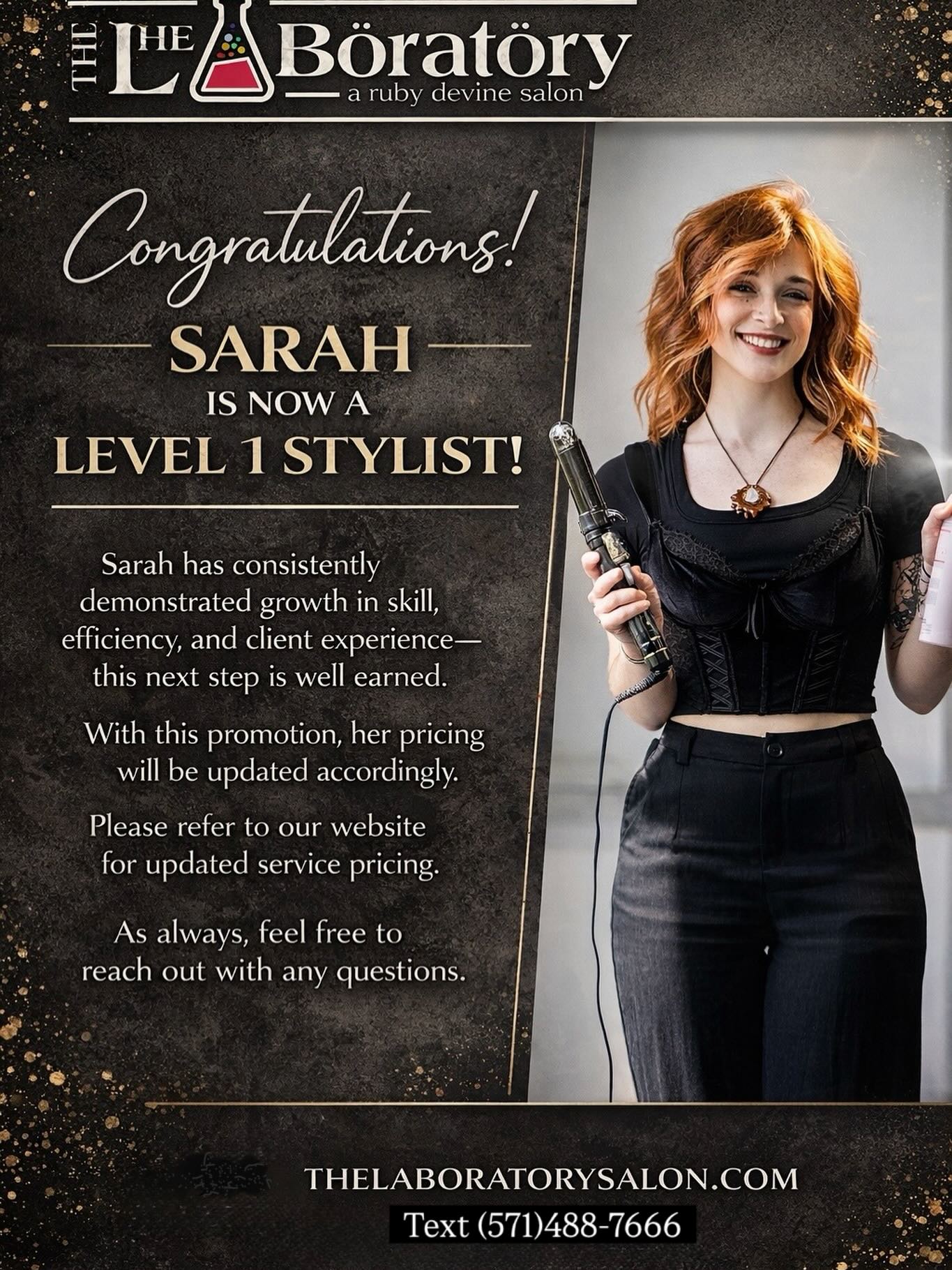✨Big moment for our team.🌈
Watching @hairbysarahfox step into this next role has been something I’ve genuinely been proud to witness.
Growth in this industry doesn’t just happen, I t’s built through consistency, intention, and a willingness to keep learning even when it’s uncomfortable.
And Sarah has done exactly that.
She’s grown in her skill, her efficiency, and most importantly, the experience she creates behind the chair.
Because of that, she is officially stepping into her role as a Level 1 Stylist ✨
With this promotion, her pricing will be updated accordingly. You can view her updated service pricing on our website.
We’ve built our level system to support both our team’s growth and our clients’ needs, so there are always options to align with different budgets while maintaining the standard we stand behind.
If you have any questions, we’re always here to help.
#dmvhair #livefromthelab #northernvirginia
