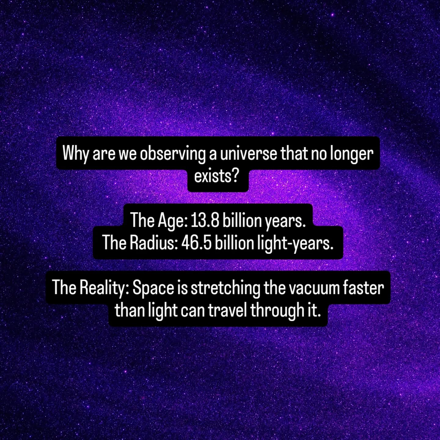 Why is the universe 3x larger than its own age allows? How Big is it? How do we measure it?
Speaker: Ignacio Reyes Raffo, PhD (Max Planck Institute).
Date: May 3rd, 19:30, @Vice Versa
Early Thinker seats (15 Euro) are now live 🎟
______________ Read further for the talk's abstract:
We assume that light is the ultimate speed limit. We are wrong. The expansion of the universe is not the movement of objects through space, but the expansion of space itself—a process that is currently stretching the vacuum faster than the speed of light.
Because of this Expansion Paradox, we inhabit a Vision Bubble. 94% of the galaxies we currently see have already crossed a causal horizon; they are physically unreachable, and the light we see from them is a terminal archive of a universe that has already vanished.
We are ditching the lecture hall for a drink in hand to analyze the geometry of the vacuum with a researcher from the Albert Einstein Institute (Max Planck). Ignacio Reyes Raffo doesn't just study theory; as the CEO of Dunedain Space, he develops technology for ESA to track dark objects in the cosmos.
We do not host science communicators or pop-science fluff. You receive primary source data and a refined perspective before it is filtered for the general public.
An intellectual upgrade on the OS of the cosmos.
Price: 15 Euro Early Thinkers | 17 Euro Standard | 30 Euro Duo.
Exactly zero background knowledge required. Bring just your own curiosity.
#ThinkAndDrink #Astrophysics #MaxPlanck #AmsterdamEvents #Spacetime