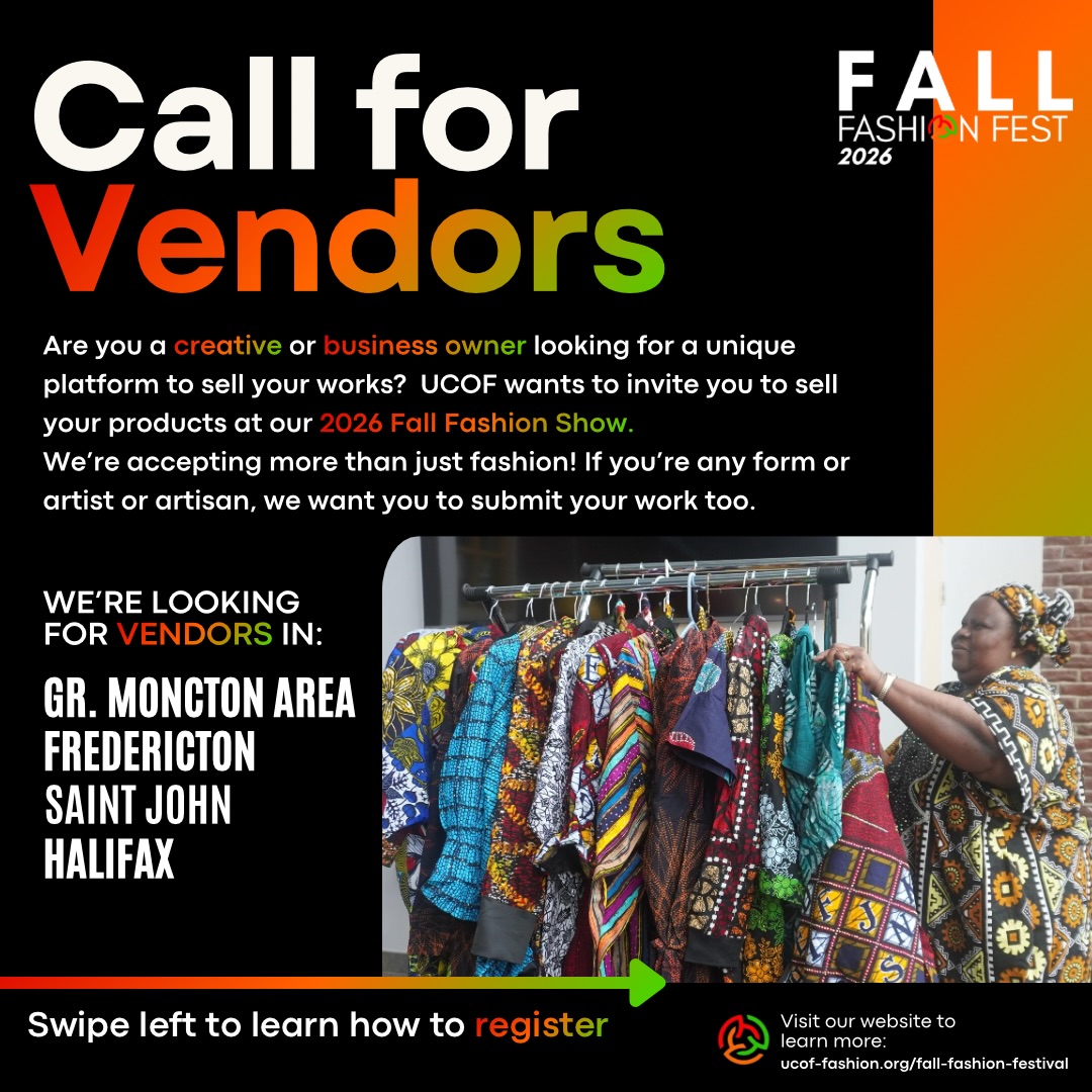 Calling all Cultural Creatives and Businesses!
Are you in the Greater Moncton Area, Fredericton, Saint John, or Halifax and passionate about fashion and celebrating diverse cultures? UCOF is looking for vendors for our 2026 United Colours of Fashion Fall Fashion Festival.
We’re promoting more than just fashion and you are invited you to showcase your products at our events. If you’re an artist or artisan, we want you to submit your works too.
🔗 Interested in representing your culture at our shows? Head to the UCOF website to learn more and sign up (link in bio)!
Know any creatives thats perfect for this opportunity? Tag them below and let them join the show!
#ucof2026 #explore #callforvendors #ucoffallfestival2026 #ucofcanada
