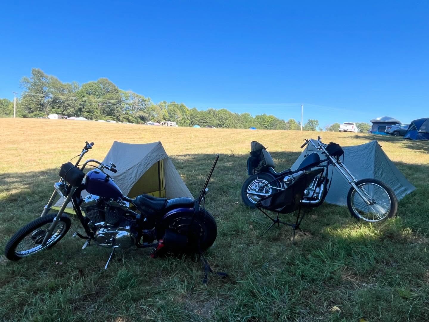 At the start of Death Trip 2025. First stop Cookeville TN headed to Maine and back. This is camp @muddyrootsmusic