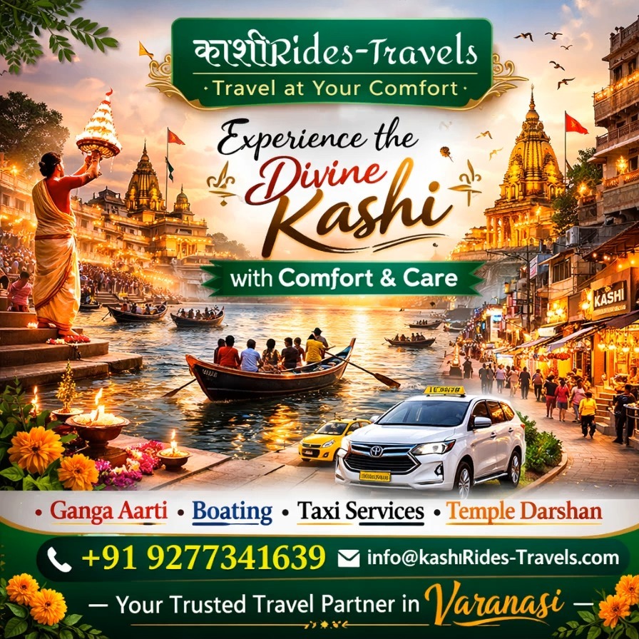 ⨠Enjoy the Stay in Kashi with KashiRides-Travels āØ
Experience the divine charm of Kashi like never before! š
Let us make your spiritual journey comfortable, memorable, and hassle-free.
š© Things To Do:
šø Sugam Darshan at Kashi Vishwanath Mandir
šø Peaceful Boat Ride on River Ganga š£āāļø
šø Local Sightseeing of Kashiās Heritage šļø
šø Pick & Drop Services from Airport / Railway Station š
šø Witness the Divine Ganga Aarti š„
šø And Much Moreā¦
šæ Travel with comfort, devotion, and trust.
š Contact Us:
š± +91 9277341639
š§ info@kashirides-travels.com
šø Book your spiritual getaway today with KashiRides-Travels! šø