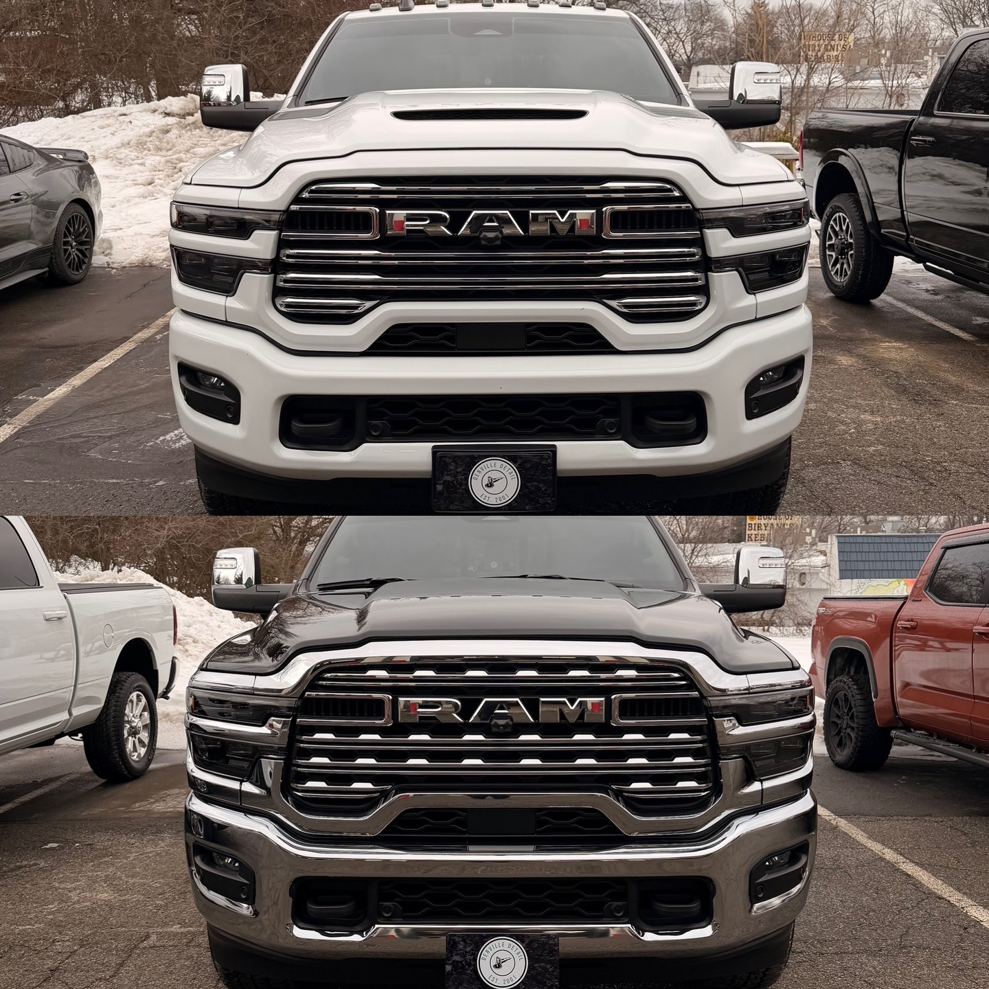 DOUBLE TROUBLE!
-
2026 RAM 2500 and 3500 received the following!
-
20 percent ceramic tint to match rears with a 5 percent ceramic strip
-
Level 1 - 5 year ceramic coating
-
Yes, we offer multi vehicle discounts!
-
#autodetail #denvilledetail #ram2500 #ceramictint #ceramiccoatings