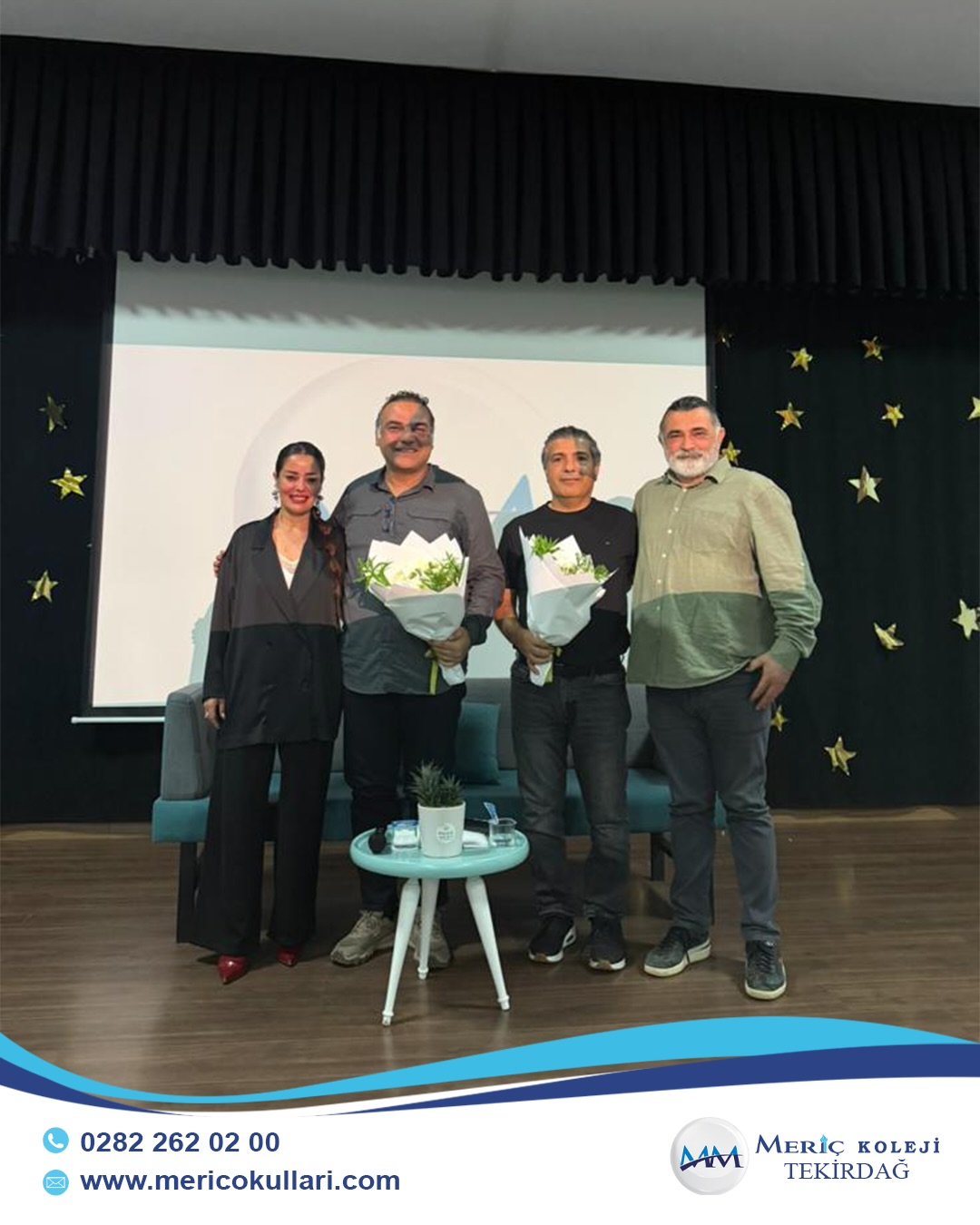 ✨ Geleceğin Mesleklerine İlham Veren Buluşma
Tekirdağ Meriç Koleji olarak, öğrencilerimizin kariyer yolculuklarına ışık tutacak değerli buluşmalara ev sahipliği yapmaya devam ediyoruz.
Star Medica Hastanesi Çocuk Sağlığı ve Hastalıkları Uzmanı Uzm. Dr. Erkut Karasu ve Tekirdağ İsmail Fehmi Cumalıoğlu Şehir Hastanesi Kalp ve Damar Cerrahisi Uzmanı Op. Dr. Hüseyin Anasız, öğrencilerimizle bir araya gelerek meslek seçimi, eğitim süreçleri ve sağlık alanındaki kariyer fırsatları üzerine ilham verici bir söyleşi gerçekleştirdi.
Öğrencilerimizin ufkunu genişleten bu değerli paylaşımları için kıymetli hekimlerimize teşekkür ediyoruz.
Geleceğe yön veren bireyler yetiştirmek için çalışmaya devam ediyoruz. 💙