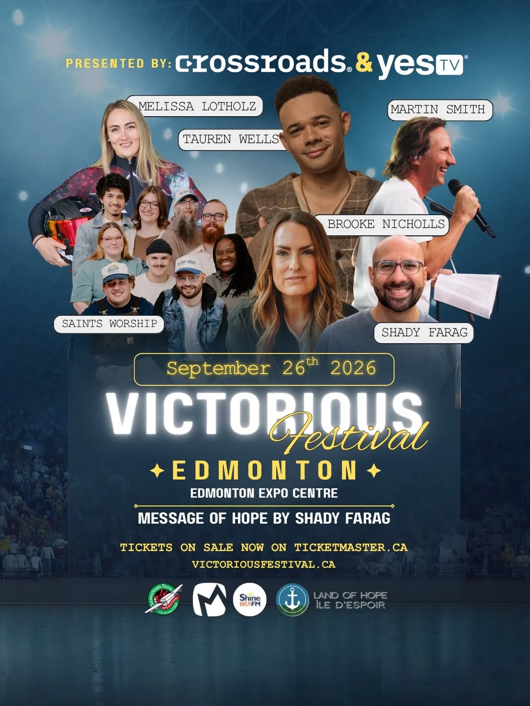 Excited to be joining this incredible line up for the Victorious Festival in Edmonton on September 26th! 🙌🏻
Don't miss out - get your tickets today!
@landofhopenet
@crossroadsmedia
@yestvcanada