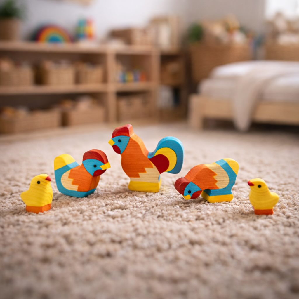 This bright and beautiful farmyard family has just joined our Día Feliz World… and they are so happy to meet you 🐓✨
One proud rooster, two gentle hens, and two curious little chicks are all handcrafted from solid oak and ash, and hand-painted like tiny pieces of art 🧑🏻🎨
A quiet story, ready to unfold in little hands…🐣
And since we now have our own wooden chicken coop, here are a few animated favorites where hens and chicks take the lead:
📽️Chicken Run — a brave flock dreaming of freedom
🎬Chicken Little — a small chick with a big story
🎞️The Wise Little Hen — a gentle lesson in care and responsibility
🎥 Foghorn Leghorn from Looney Tunes — loud, funny, unforgettable
🍿Les P’tites Poules — sweet everyday adventures
Enjoy 🎈🫶😊
#diafeliz_woodentoys #diafeliz_kids #diafeliz_shop #waldorftoys #toysasart