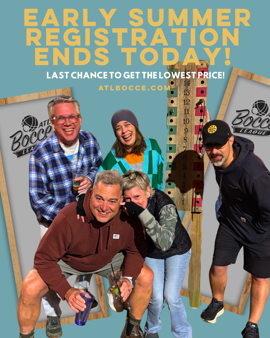Last chance to play summer bocce at the lowest price! 🚨