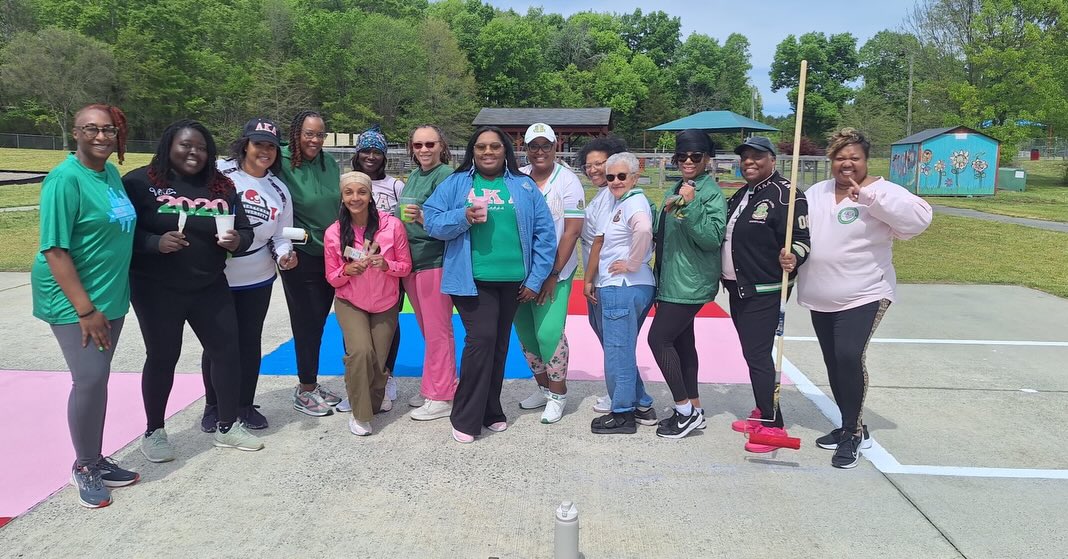 From vision to impact 💚🎨✨
What started as an idea turned into a day full of purpose, unity, and joy!
We came together to paint more than a playground, we created a space where laughter will live, memories will grow, and our community will continue to shine. 💕
Every brushstroke represented service, sisterhood, and a commitment to leaving things better than we found them.
Thank you to everyone who showed up, poured into this moment, and made this day unforgettable. This is what happens when passion meets purpose 💪🏾💚
#PaintThePlayground #AKA1908 #ServiceAndSisterhood #CommunityImpact #akamidatlantic