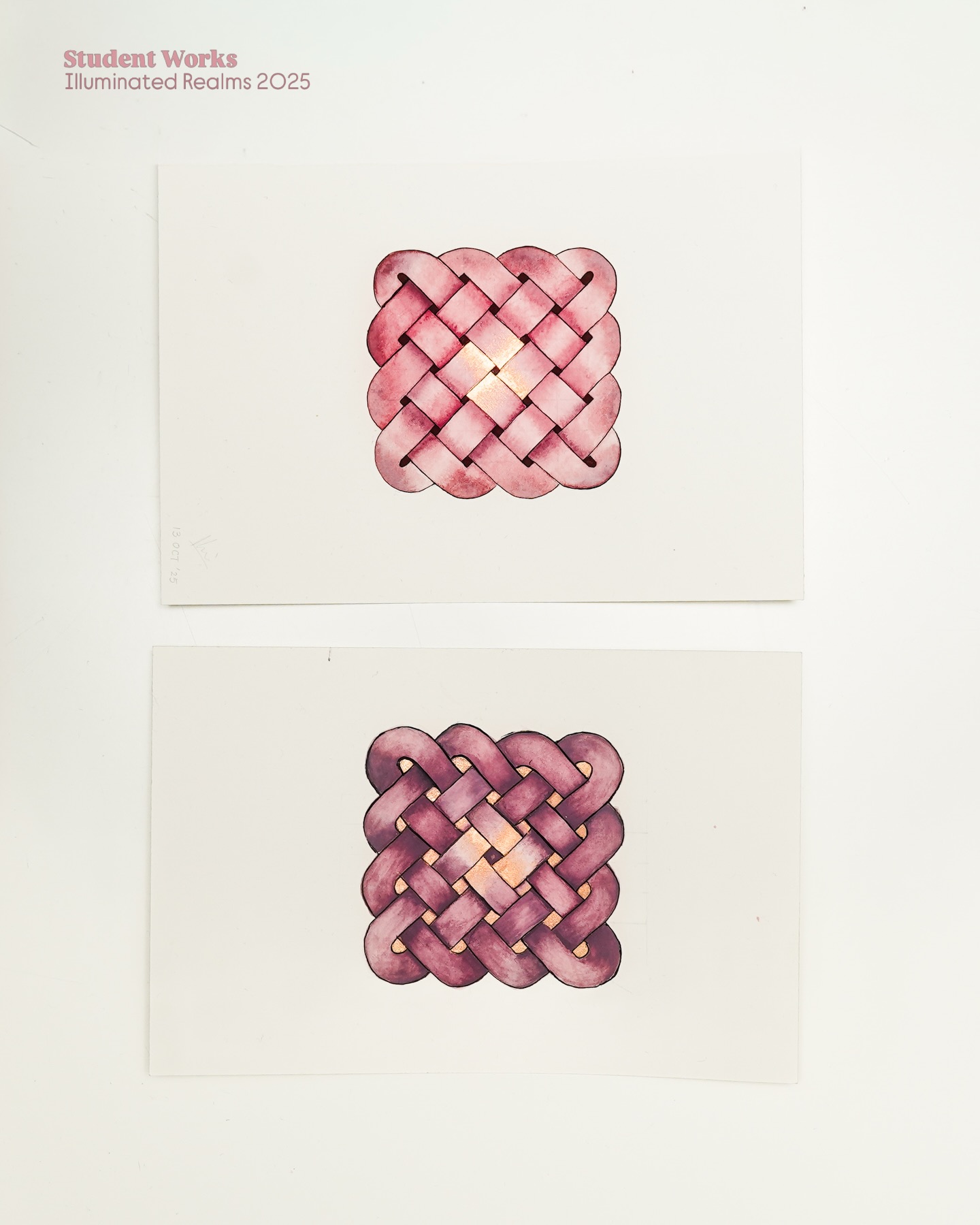 โจ In illuminated work, the finished page is only one part of the process.
In my Illuminated Realm class, a two-week intensive in-person course held last October, students were not only learning to create some materials from scratch, but also beginning with smaller brushwork studies before moving into larger compositions. These exercises help develop control, rhythm, restraint, and sensitivity, so that colour, ornament, and gold are supported by something more than surface effect.
These images show works by two students as they moved through that progression, from foundational studies into larger illuminated pieces.
What I value is not identical results, but growing understanding: how structure supports the page, and how those foundations begin to shape the final work.
Photographs by: @bloom.ppa
#illuminatedmanuscript #illuminatedborder #gilding #gildilicious #marthascribes