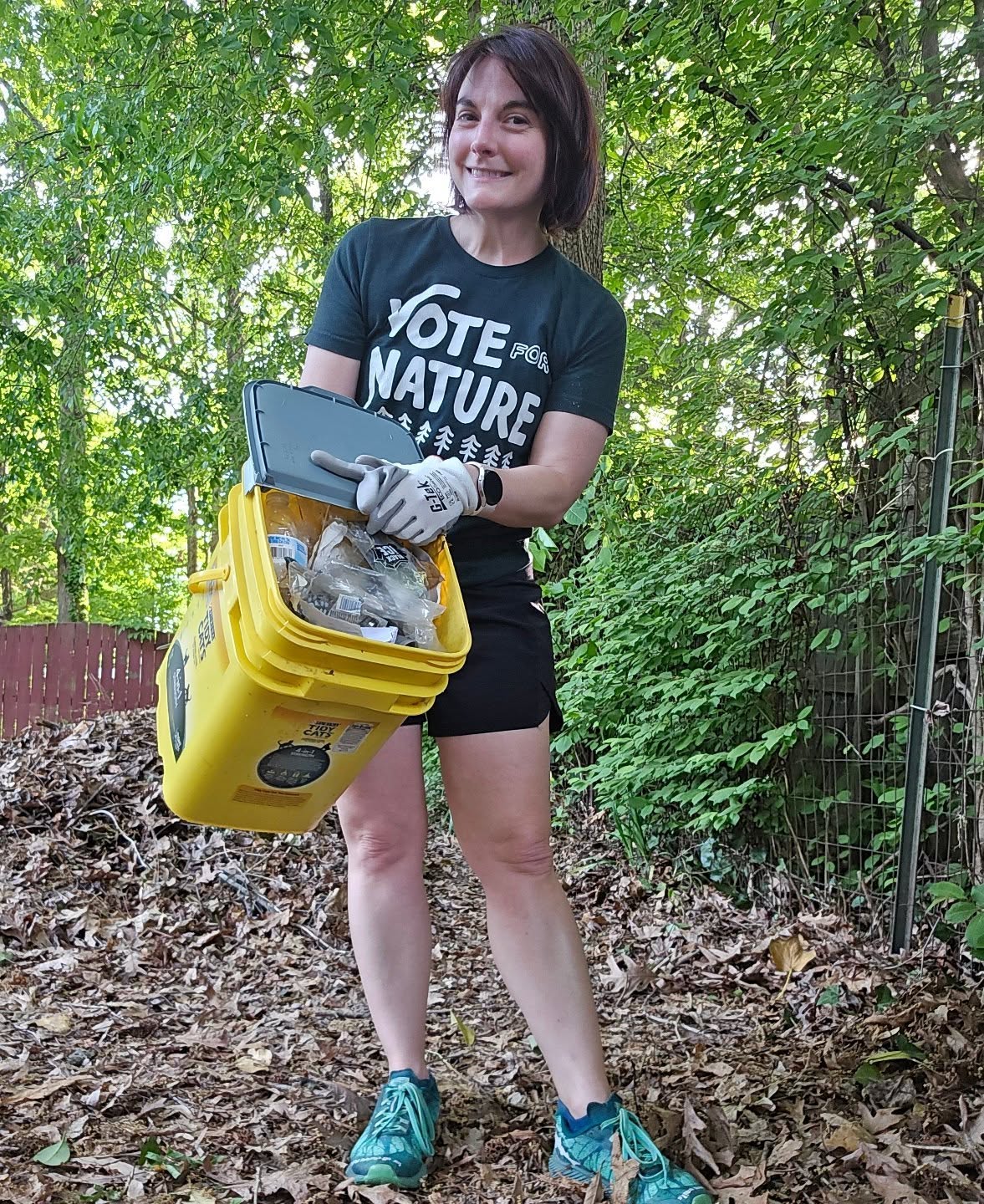 Had a wonderful walk with a new neighbor friend! Picked up 3 pounds of trash. Also met a chicken named Lavender. Overall, a great evening.