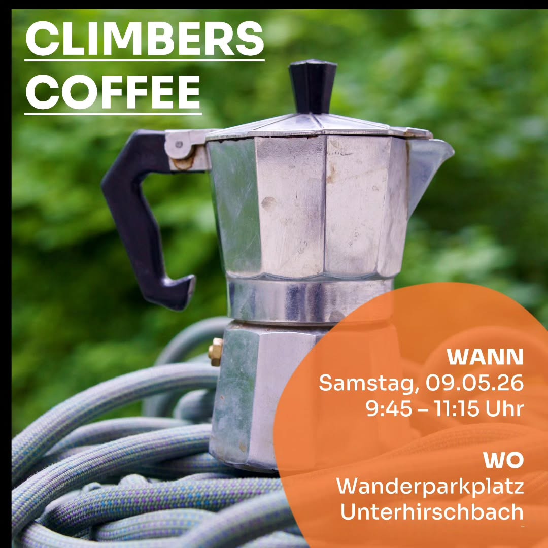 *Climbers Coffee im Hirschbachtal*
🕘Am Samstag, den 9. Mai 2026, möchten wir von 9:45 Uhr bis 11:15 Uhr am 📍Wanderparkplatz Unterhirschbach unser zweites "Climbers Coffee" mit euch veranstalten!
☕Bringt eine Tasse und wenn ihr mögt auch Kuchen & Snacks zum Teilen mit, Yogamatte zum Stretchen und Picknicken schadet sicher auch nicht. Für Kaffee und Tee sorgen wir. Den köstlichen Kaffee gibt's von der @kaffeewerkstatt_kucha.
🏔️🚴Im Anschluss wird dann natürlich gemeinsam geklettert! Keine Anmeldung erforderlich.
📷Max Buck
@patagoniaeurope @petzl_official @kletterfestival @vgn_freizeit @naturparkfrankenjura @ig_klettern @frankenjuracom @dav_nuernberg @dav_hersbruck @deutscheralpenverein @avdstiftung @ecopoint_climbing