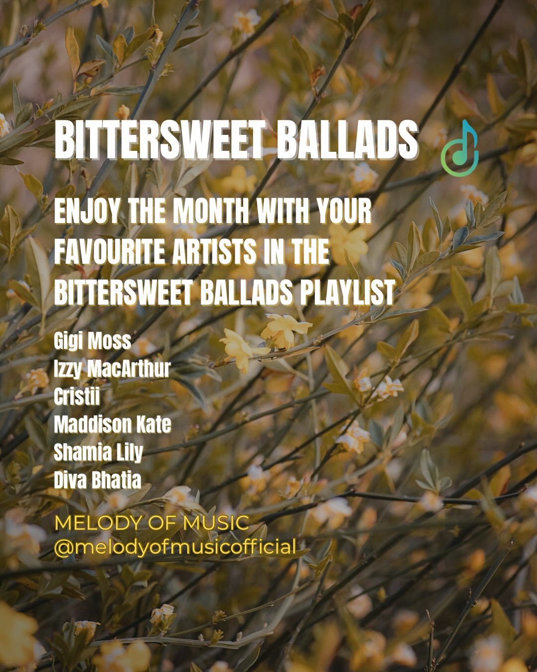 Music moves fast — so do we 🔁
The Melody of Music Bittersweet Ballads updates monthly.
Lock in. Press play.
#MelodyOfMusic #BittersweetBallads #PlaylistUpdate #FreshFinds #MusicDiscovery