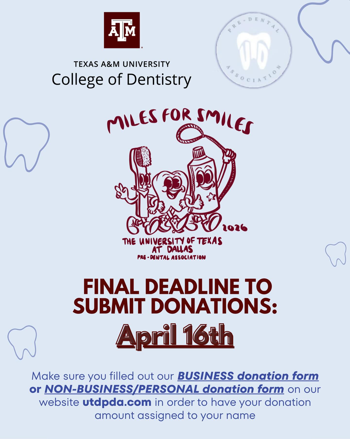 TWO MORE DAYS TO FUNDRAISE PREDENTS‼️
We are currently at $16,887 (so close to our $20k goal!)
Friendly reminder to make sure you filled out our BUSINESS donation form or NON-BUSINESS/PERSONAL donation form on our website utdpda.com in order to have your donation amount assigned to your name 😎