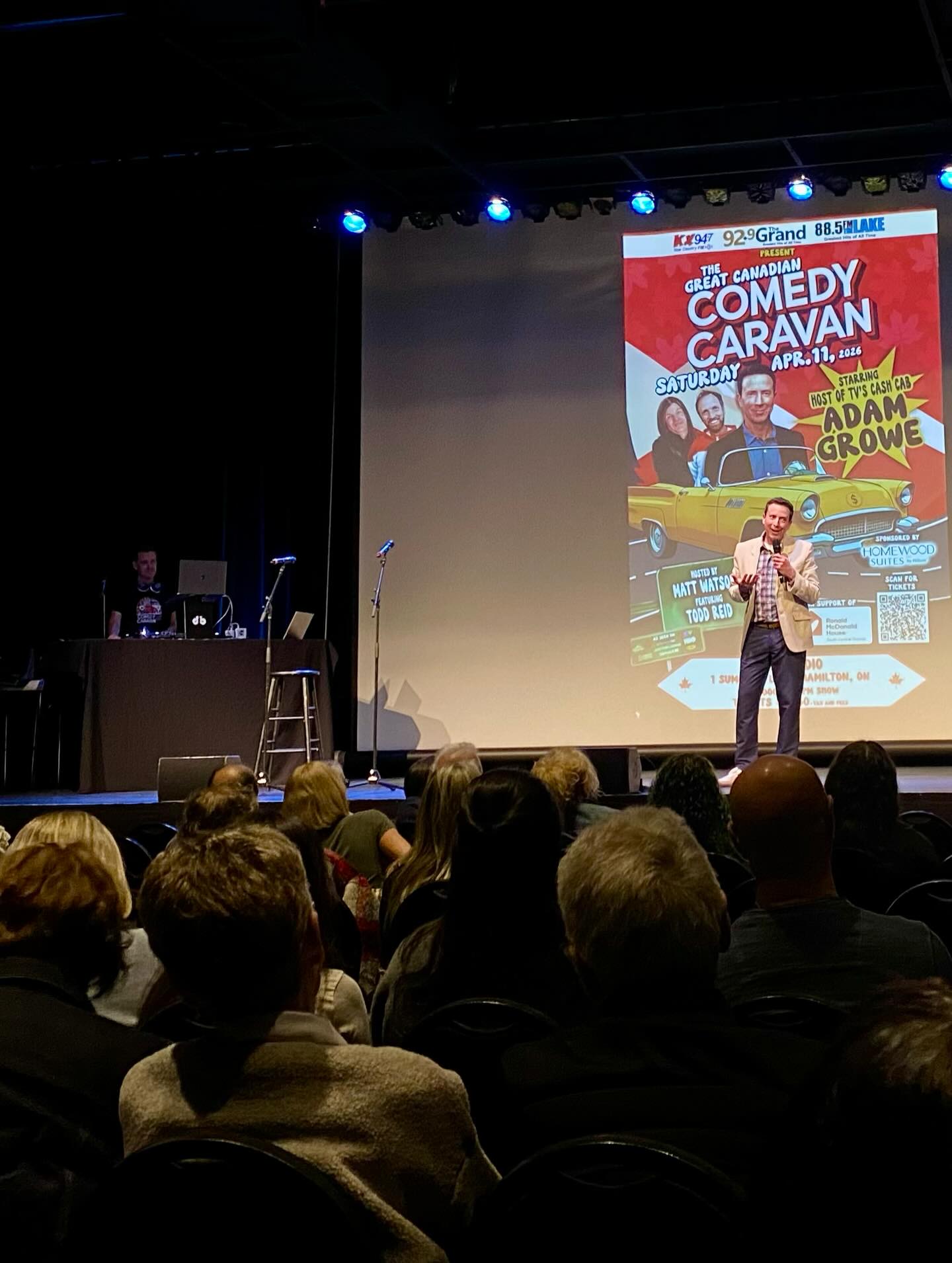 The Great Canadian Comedy Caravan Tour had a heck of a weekend sharing the stage with Cash Cab’s Adam Growe and DJ Floh Back Productions!
Thanks to everyone who came out in London and Hamilton!
#canadiancomedy #londonontario #hamiltonontario