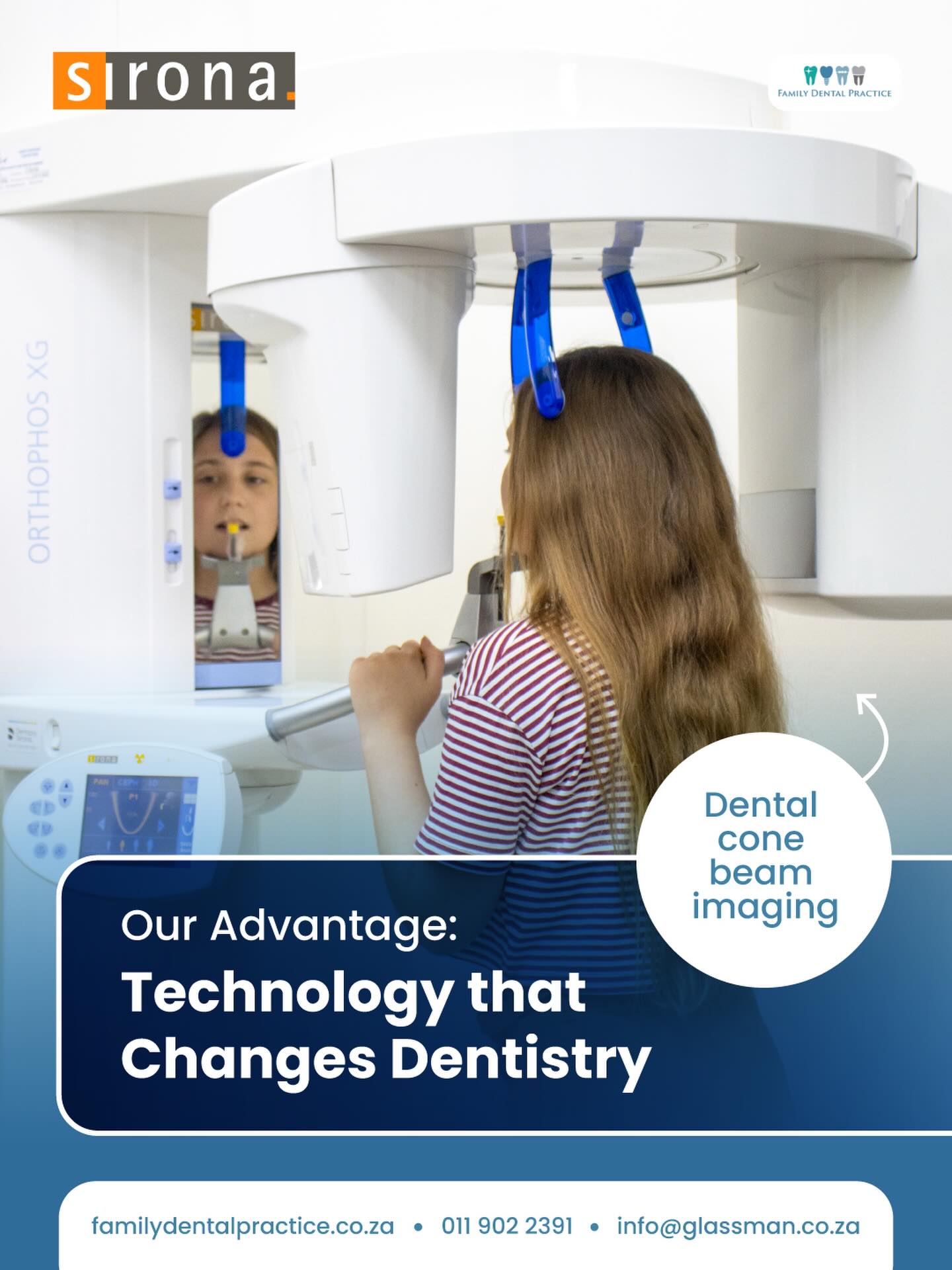 Advanced technology makes a real difference to the quality of your dental care.
At Family Dental Practice, dental cone beam imaging helps us see more, plan more accurately, and provide treatment with greater precision. It’s one of the many ways we combine experience with modern dentistry to give our patients the highest standard of care.
Better imaging. Better planning. Better outcomes.
🌐 familydentalpractice.co.za
📞 011 902 2391
📧 info@glassman.co.za
#FamilyDentalPractice #DentalTechnology #ConeBeamImaging #ModernDentistry #AdvancedDentalCare