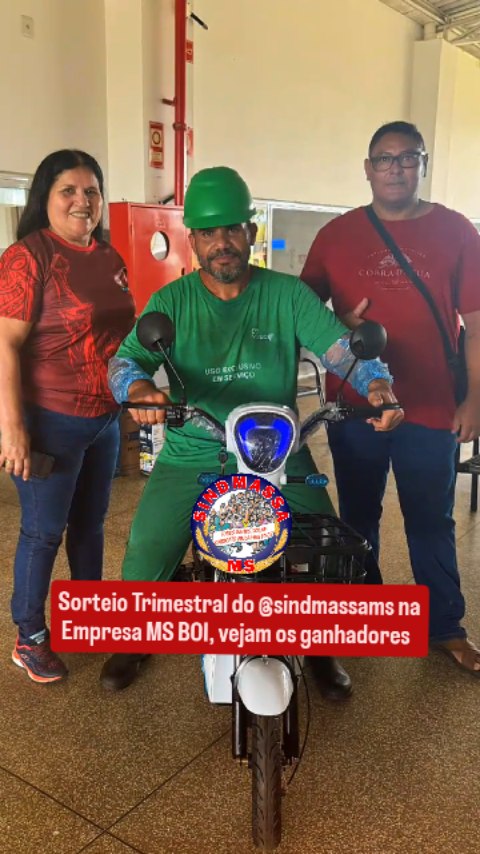 O Dia da assembleia e de alegria na MS Boi! 🥩✅
O Presidente Fábio Bezerra juntamente com toda sua diretoria estiveram em Rio Verde MS para tratar do nosso reajuste, mas também para fazer a entrega oficial dos prêmios aos nossos associados.
E olha só: teve até moto elétrica saindo! 🛵🔥
Aqui, a sua contribuição vira benefício real: médico, dentista, comida barata e prêmios no seu bolso.
Não fique de fora, filie-se e participe da vida ativa do seu sindicato!
#ReelsTrabalhista #SindicatoMassa #BoiBraz #Premios #Trabalhador SaoGabrielDoOeste MotoEletrica