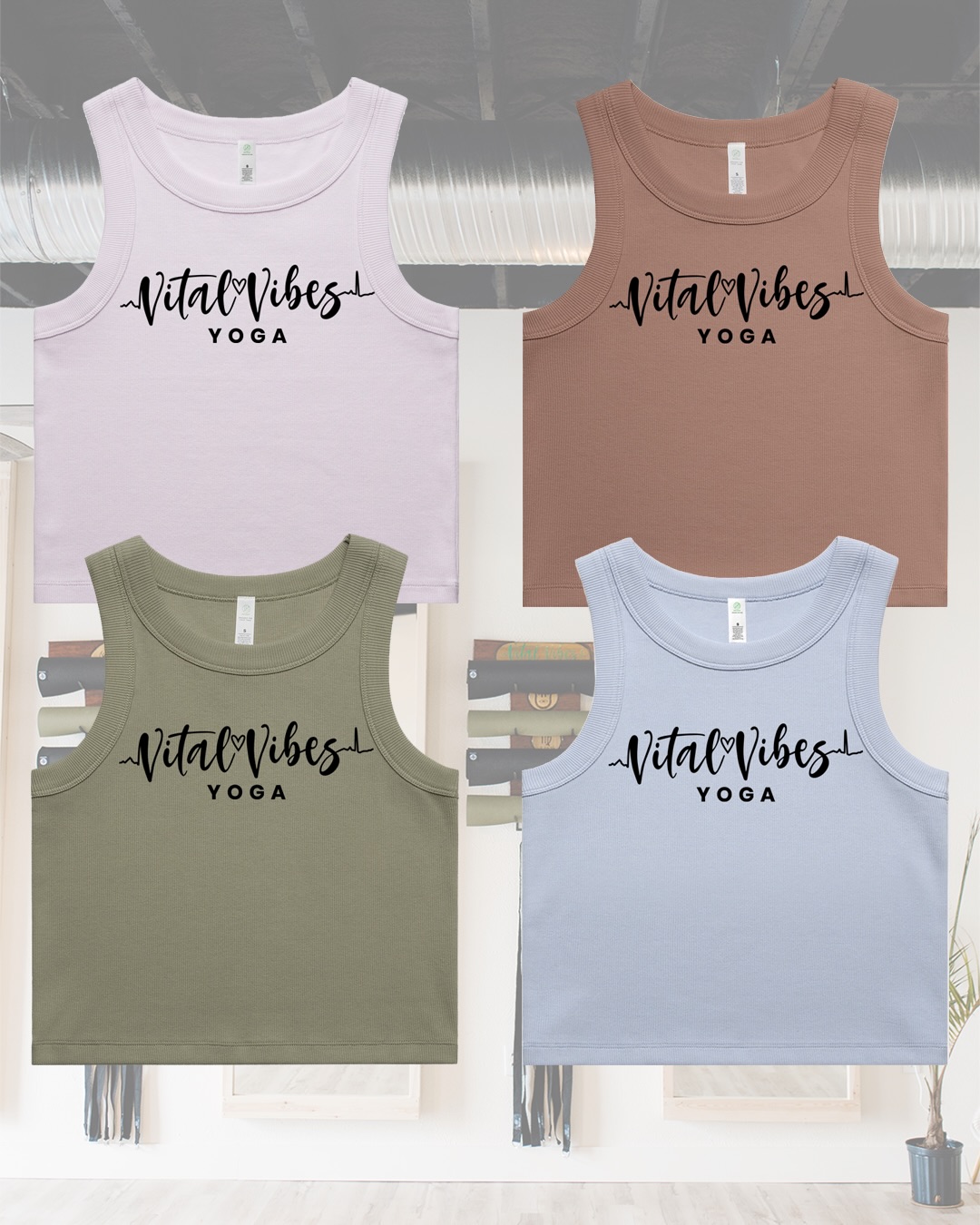 Warm weather is here! This ribbed crop tank is a perfect grab for everyday essentials, or your favorite workout.
Women’s Organic Rib Crop Tank. Slim fit, crop length, preshrunk 95% organic cotton 5% spandex. Discover organic range, made from eco-friendly quality cotton. Grown without the use of herbicides or pesticides. Printed with eco friendly water based ink for a soft hand feel.
🧵Online store open thru May 2nd. Dm us with questions or for cash orders.
Order online & pickup in studio.
vitalvibesyoga.bigcartel.com