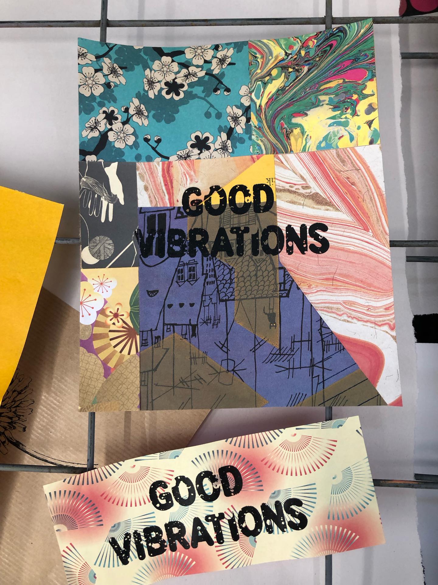 Good vibrations in the studio today on our Screenprint & Collage workshop!
Four fantastic students, each taking very different approaches to working with these two processes.