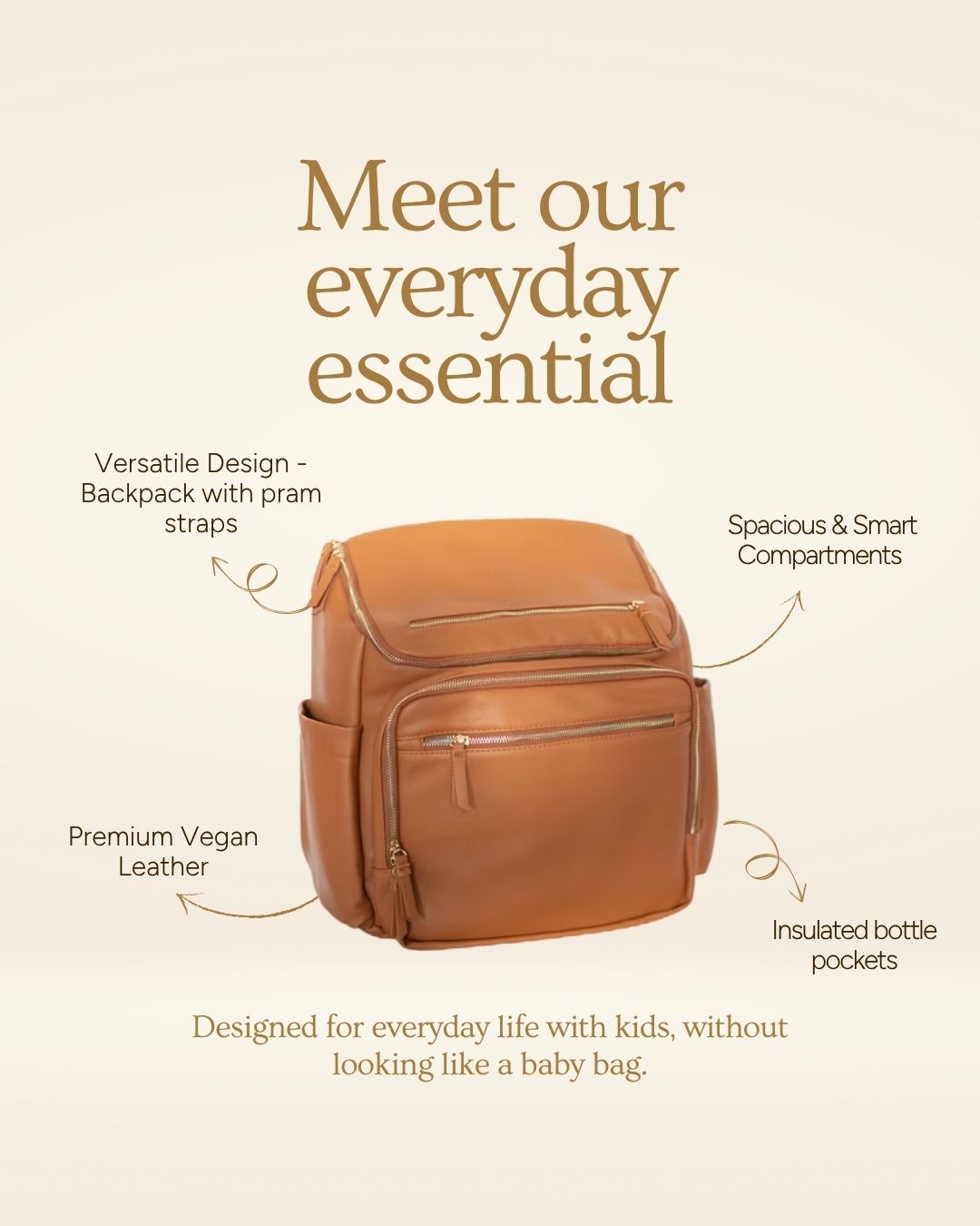 Meet the Tilly Backpack.
Made for busy days, quick outings, and everything in between.
The Tilly has smart compartments, insulated bottle pockets, and pram straps to keep life organised, all in a style you can use every day.
Practical, comfortable, and designed for real life with kids.
