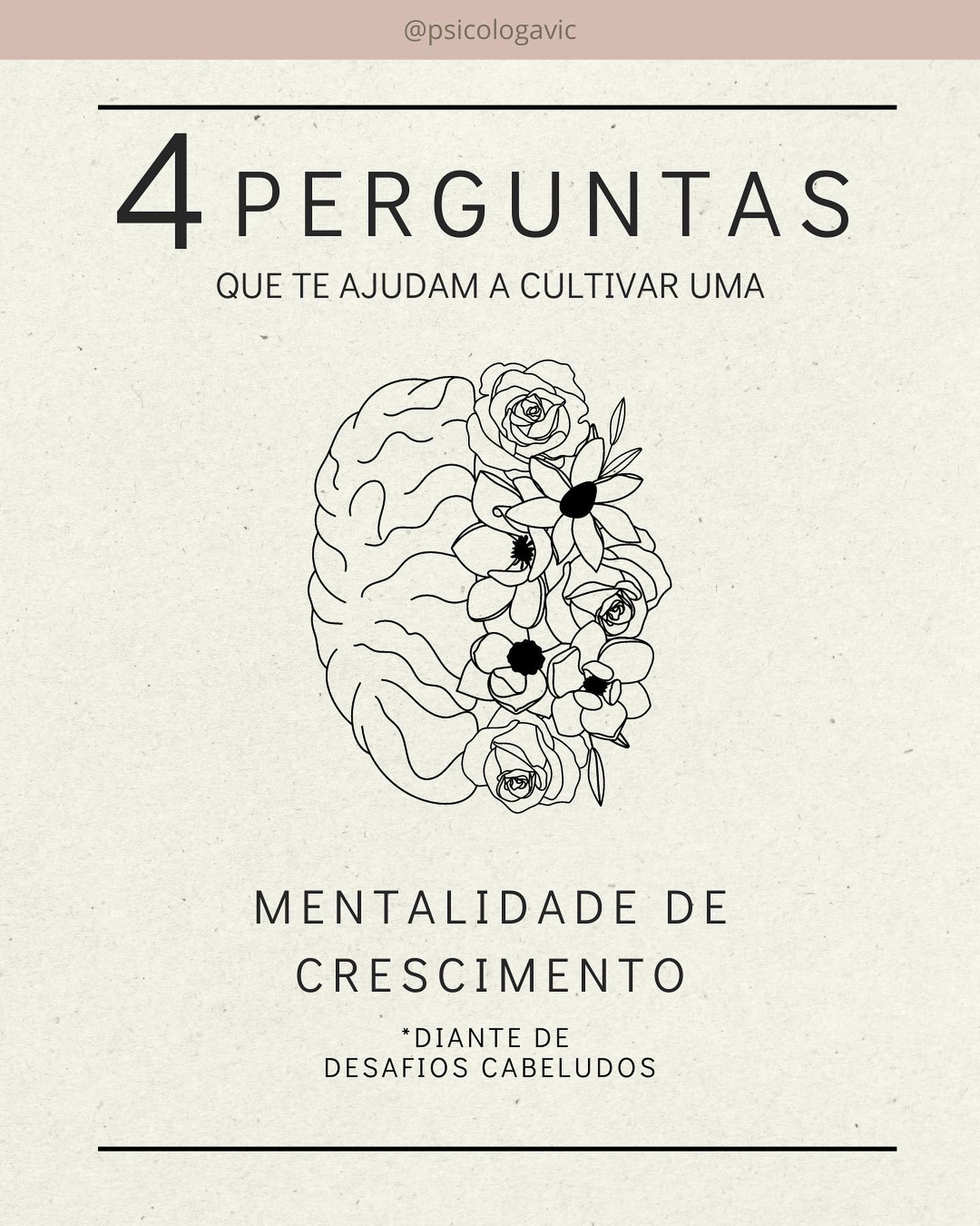 Mentalidade de crescimento significa acreditar que a sua inteligência, criatividade, e habilidades pré-existentes podem ser aprimoradas através de um esforço direcionado, especialmente diante dos desafios da vida.
.
.
Nesse caso, os desafios são encarados como molas propulsoras para o nosso desenvolvimento pessoal e não como ameaças às nossas capacidades - ou à falta delas.
.
.
Assim, os “erros”, as “falhas” e o “não saber”, não são considerados fracassos, mas pontos a serem desenvolvidos e aprendidos, afinal, tratam-se de dificuldades TEMPORÁRIAS e MUTÁVEIS, que NÃO definem você.
.
.
O mais legal é que a mentalidade de crescimento é uma habilidade totalmente TREINÁVEL e um bom ponto de partida são esses 4 exercícios que compartilhei. Experimente e me conta se faz sentido pra ti!
.
.
.
.
.
.
.
#psicologia #saudemental #saúde #psicoterapia #terapia #tcc #terapiacognitivocomportamental #pensamentos #reflexão #autorreflexão #autocompaixão #mentalidade #crescimentopessoal #mentalidadecrecimiento #autocuidado #desenvolvimentopessoal #vida #desafio #ribeiraopreto