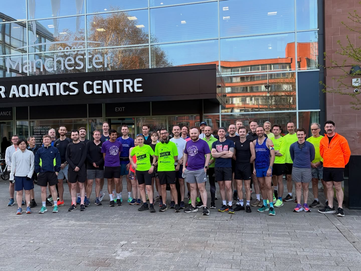 Nice pose 😊 ➡️ Silly pose 🤪
Well done to our runners on this slightly nippy but pleasantly sunny evening, and we had some running billboards for @itsapieceofcake10k too (enter via link in bio – it’s our club’s annual race and you know you want to 😜).
.
.
#lgbtqrunners #gayrunner #manchesterrunning #ukrunchat
