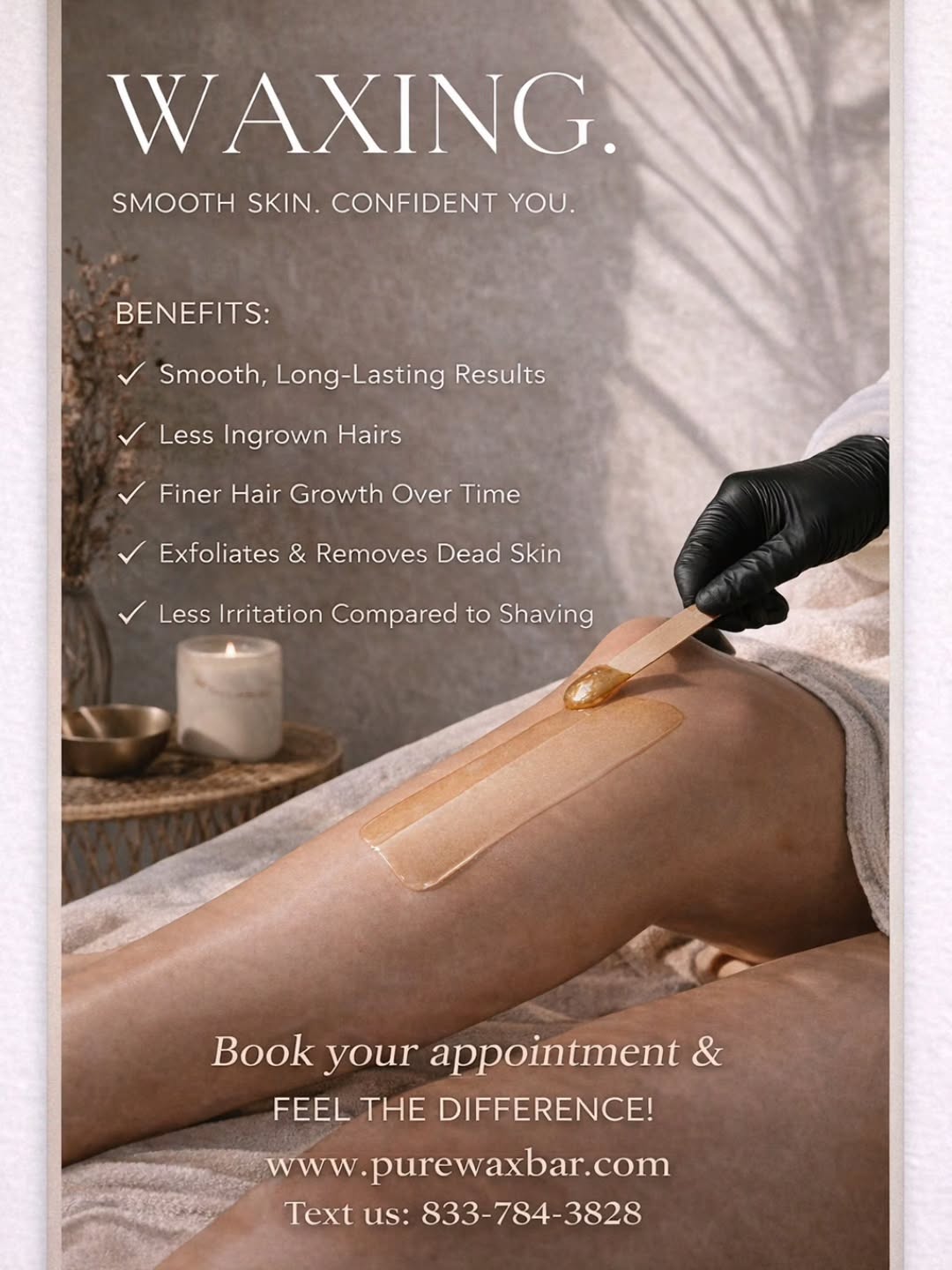 Smooth skin isn’t just a look… it’s a feeling
When you stay consistent with waxing, you’re not just removing hair you’re improving your skin, reducing ingrowns, and keeping everything soft, clean, and polished.
This is your reminder…
take care of yourself on purpose
Ready to feel the difference?
Book your appointment today
#WaxingResults
#SmoothSkinRoutine
#EstheticianApproved
#NoMoreIngrowns
#GlowUpSeason