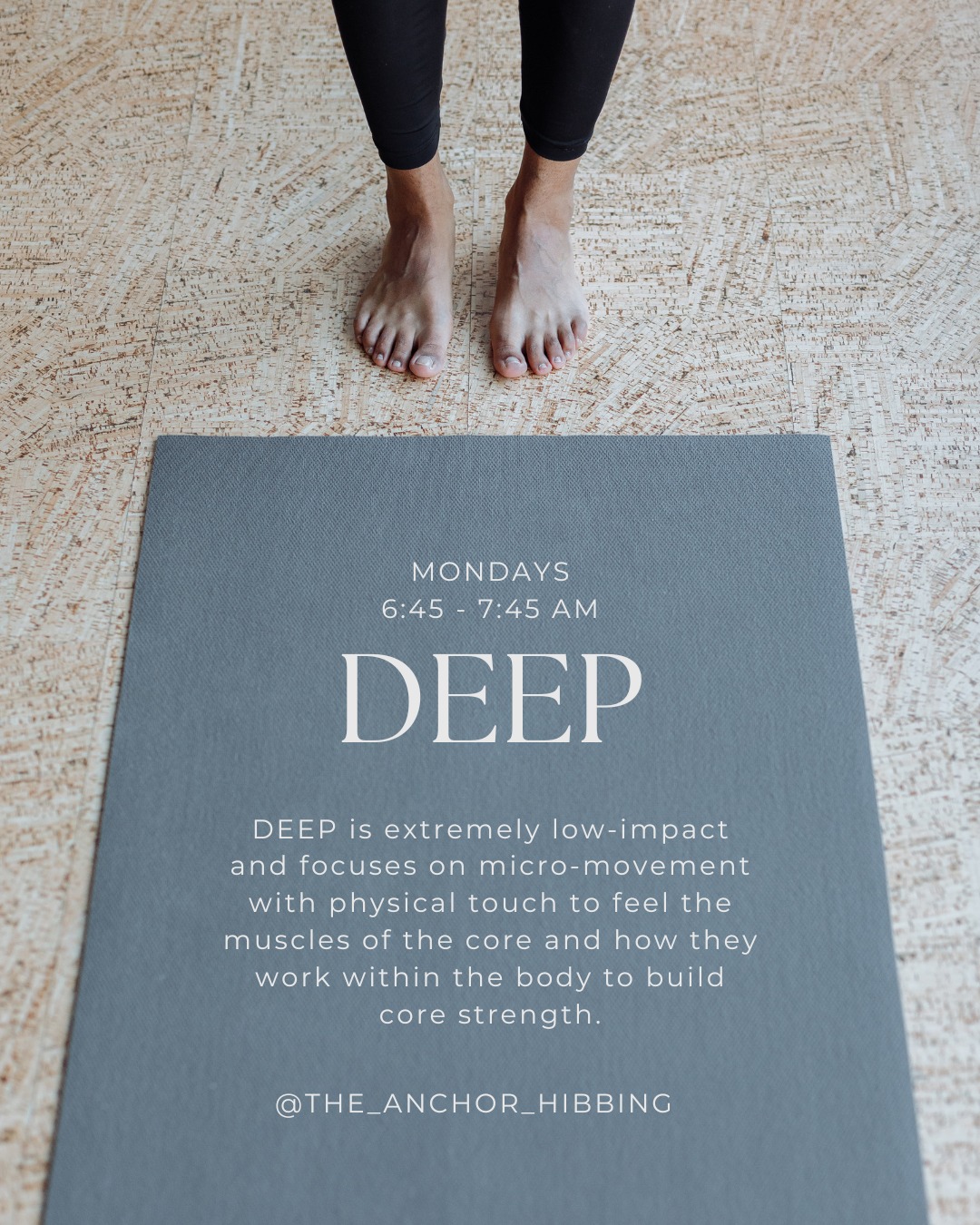 DEEP Yoga — Mondays from 6:45 to 7:45 am ✨
DEEP is a low-impact, floor-based practice that uses tiny micro-movements and gentle physical feedback to help you truly feel and activate your core. Because the entire class is done on the floor, it’s an excellent option for those recovering from injury, healing diastasis recti, or navigating uterine or bladder prolapse.
This 60-minute class weaves in elements of Buti Yoga’s Spiral Structure Technique to create a strong mind-to-muscle connection. Movements stay small and intentional to build an internal burn, and periods of heat are balanced with restorative poses for a grounded, supportive experience.
If you’re looking for deep core strength, mindful movement, and a calm, accessible pace — this is your Monday morning reset.
#TheAnchorHibbing #IronRangeFitness #DEEPYoga #LowImpactStrength #CoreConnection